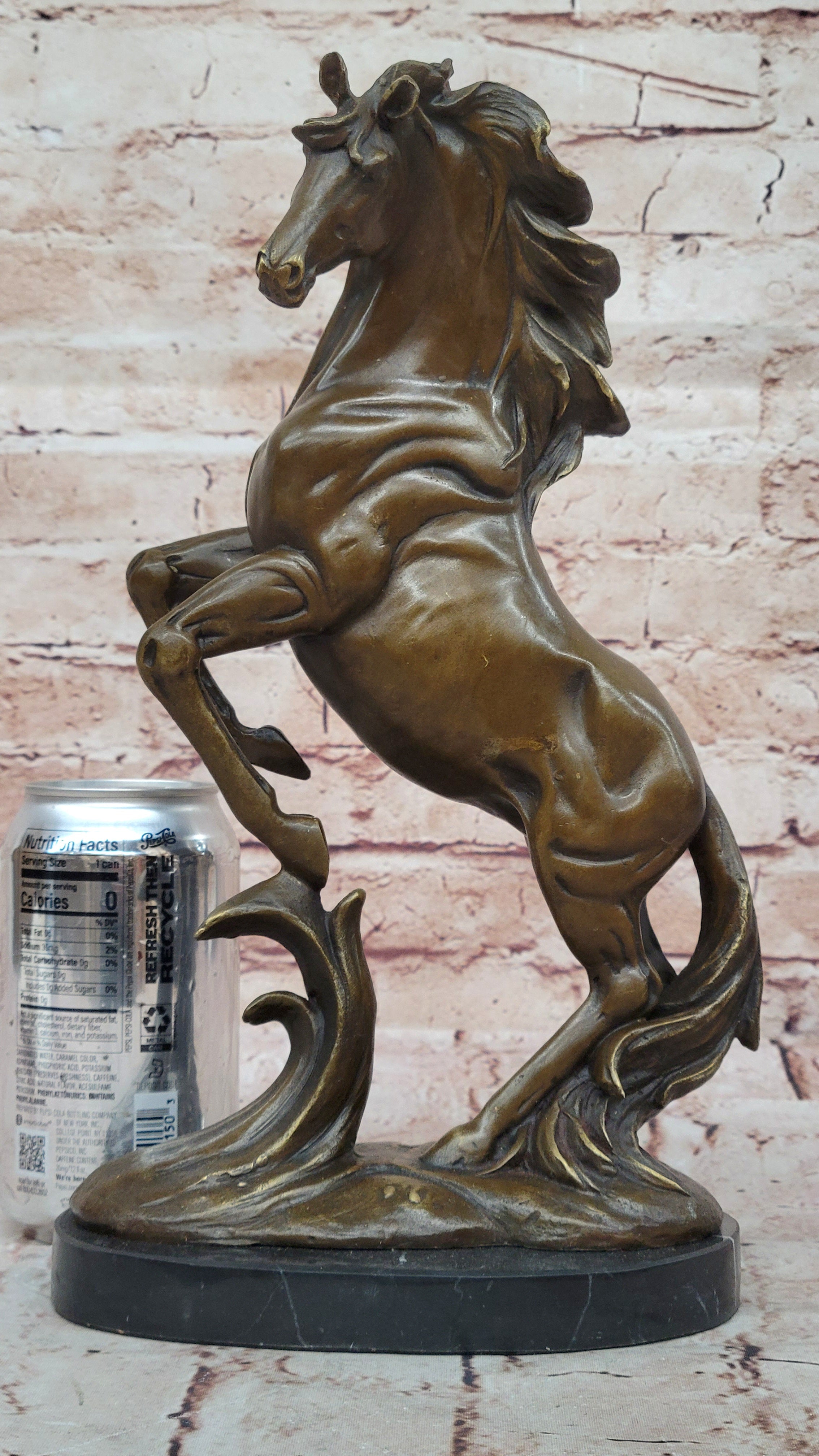 Rearing Horse Bronze Sculpture Statue Equestrian Stables Country Western Decor