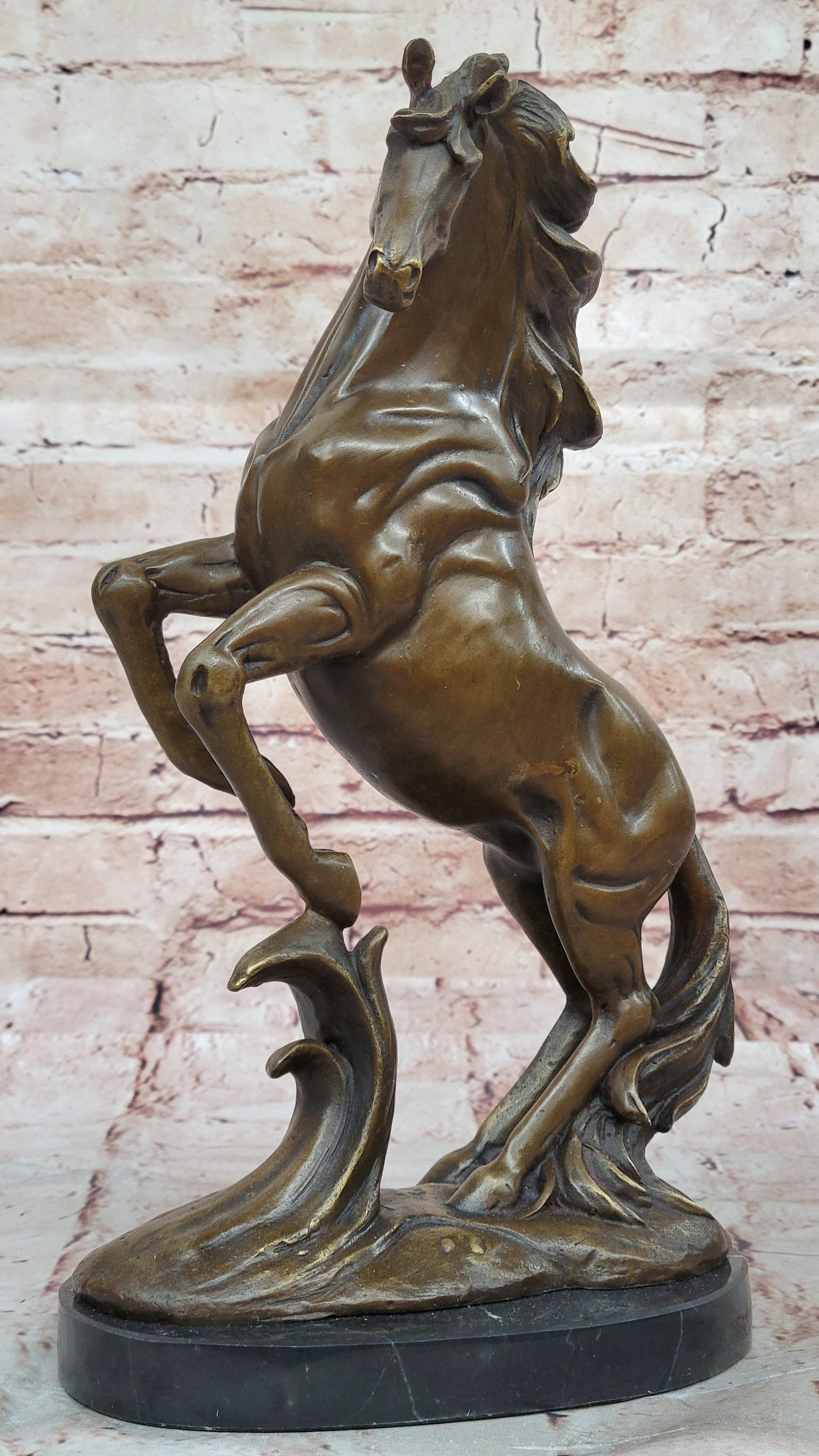 Rearing Horse Bronze Sculpture Statue Equestrian Stables Country Western Decor
