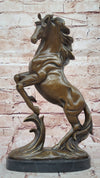 Rearing Horse Bronze Sculpture Statue Equestrian Stables Country Western Decor