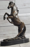 Rearing Horse Bronze Metal Statue Sculpture Equestrian Decor Gift Signed Original Art