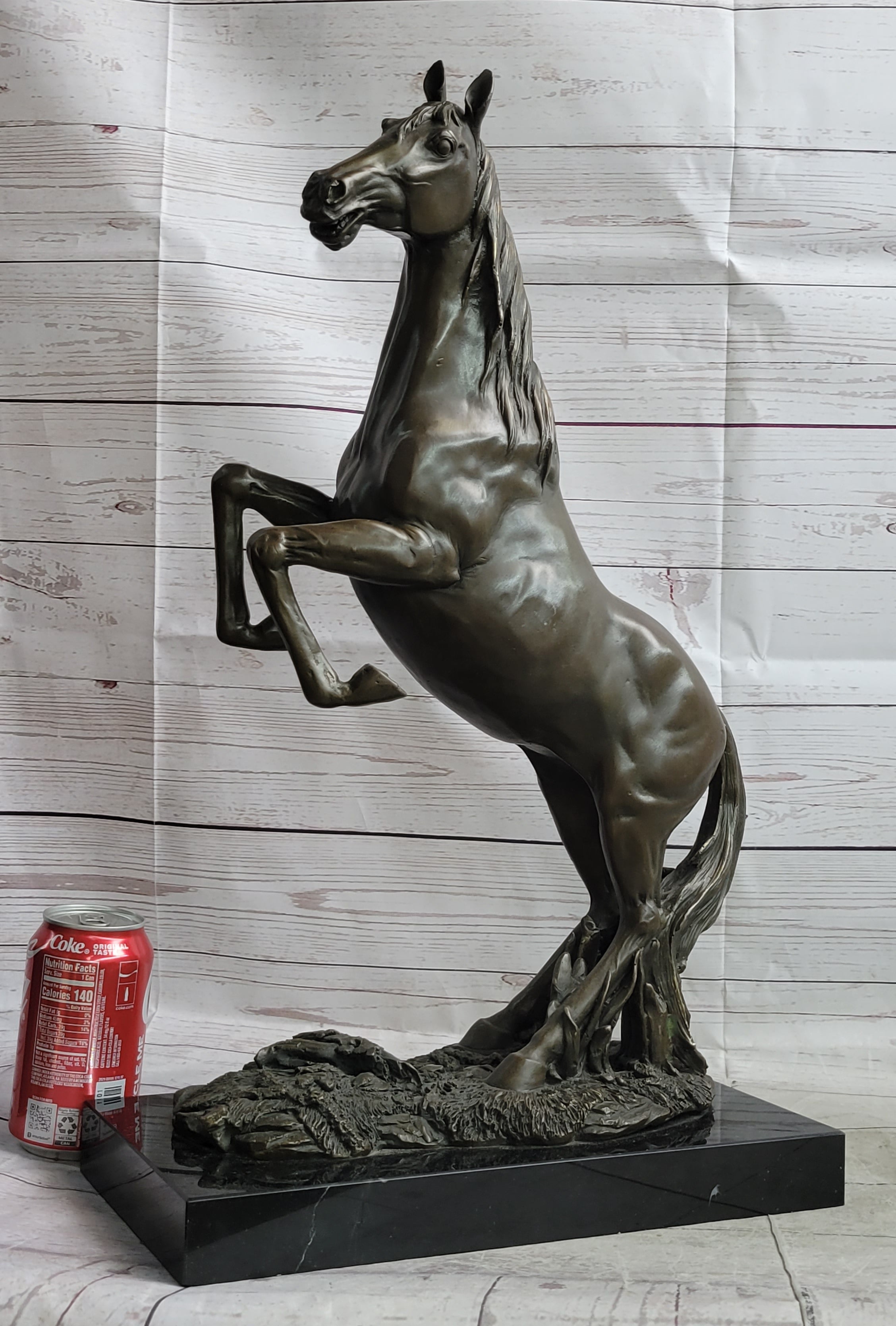 Rearing Arabian Horse Stallion Bronze Statue Sculpture Figure Equestrian Farm Stable Decor