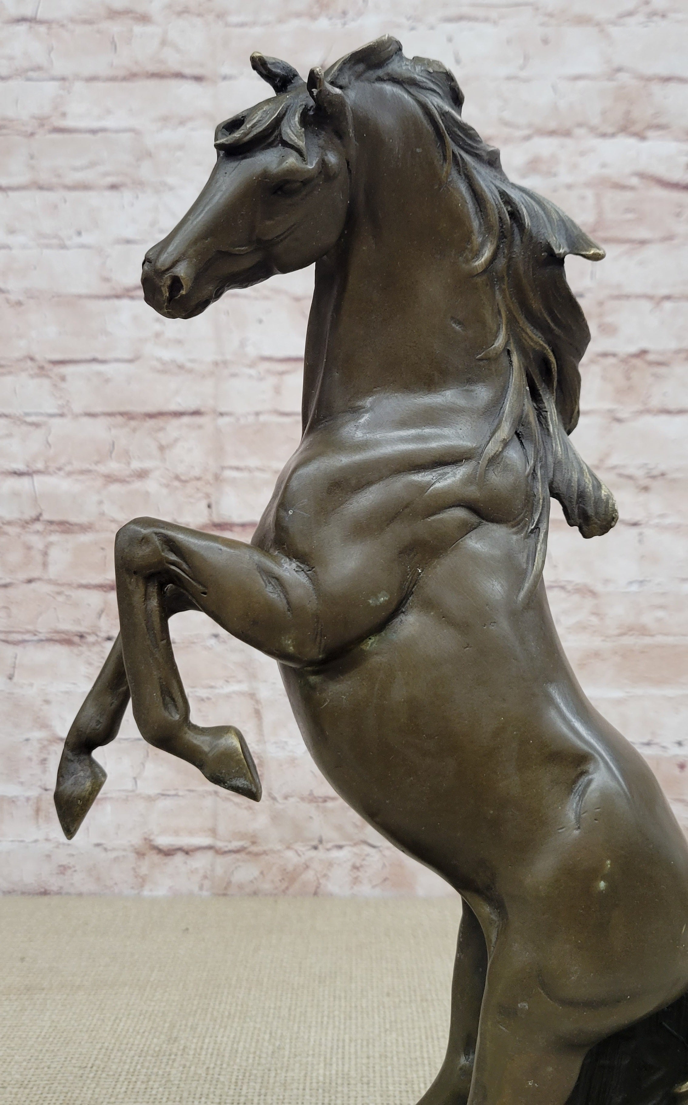 Rearing Stallion Horse Bronze Sculpture Statue Equestrian Horses Decor Signed Original Art