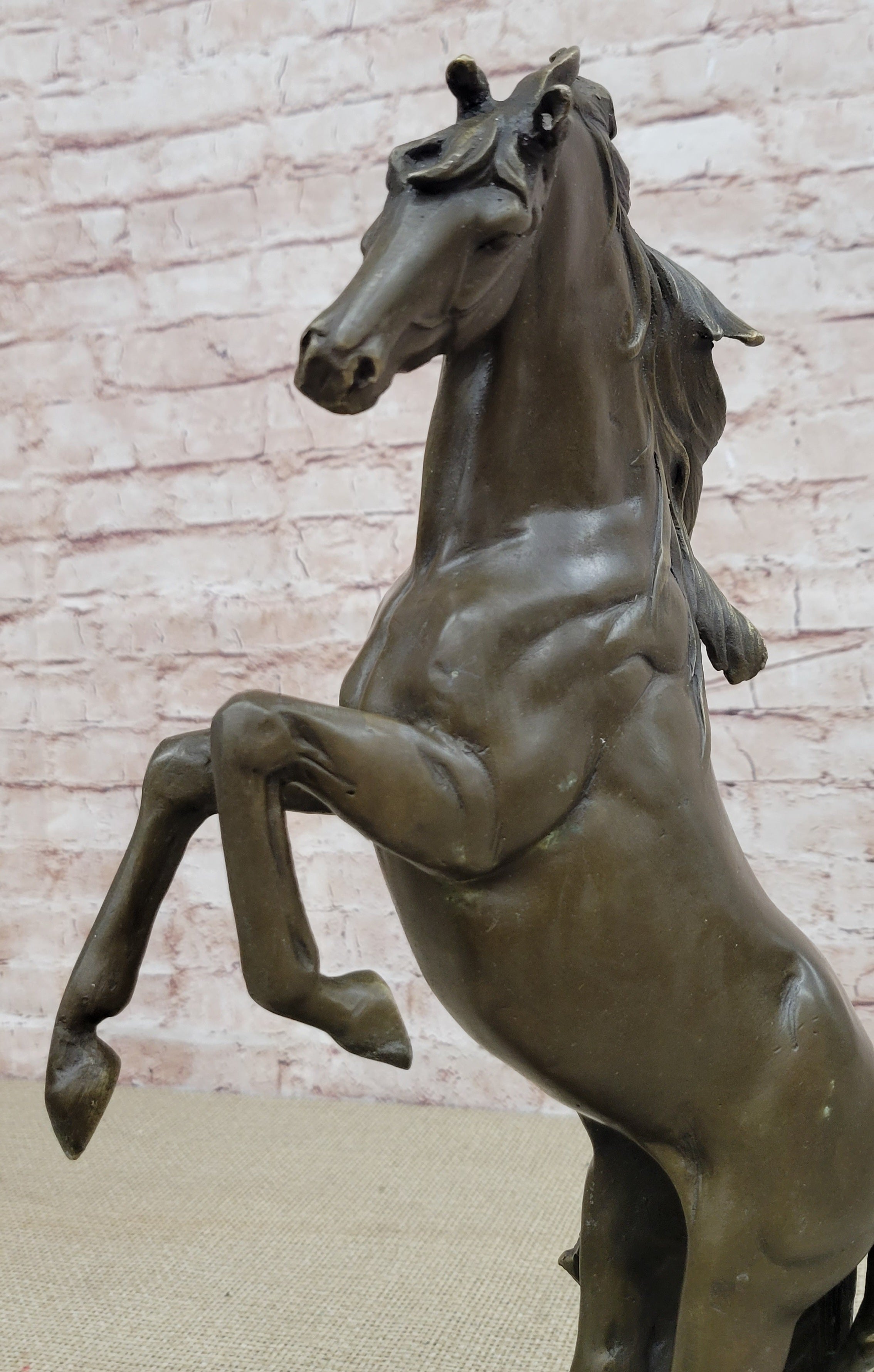 Rearing Stallion Horse Bronze Sculpture Statue Equestrian Horses Decor Signed Original Art