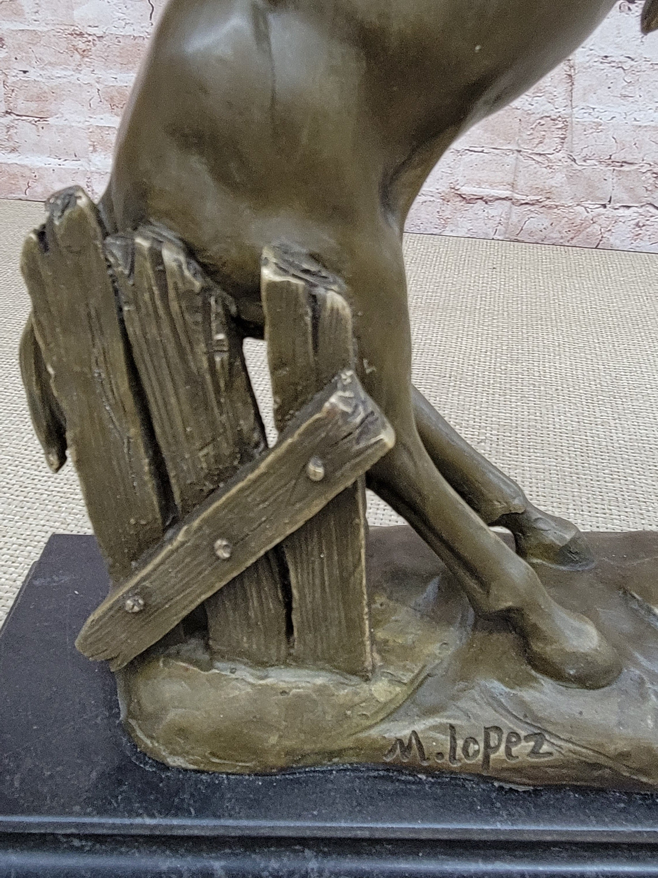 Rearing Stallion Horse Bronze Sculpture Statue Equestrian Horses Decor Signed Original Art