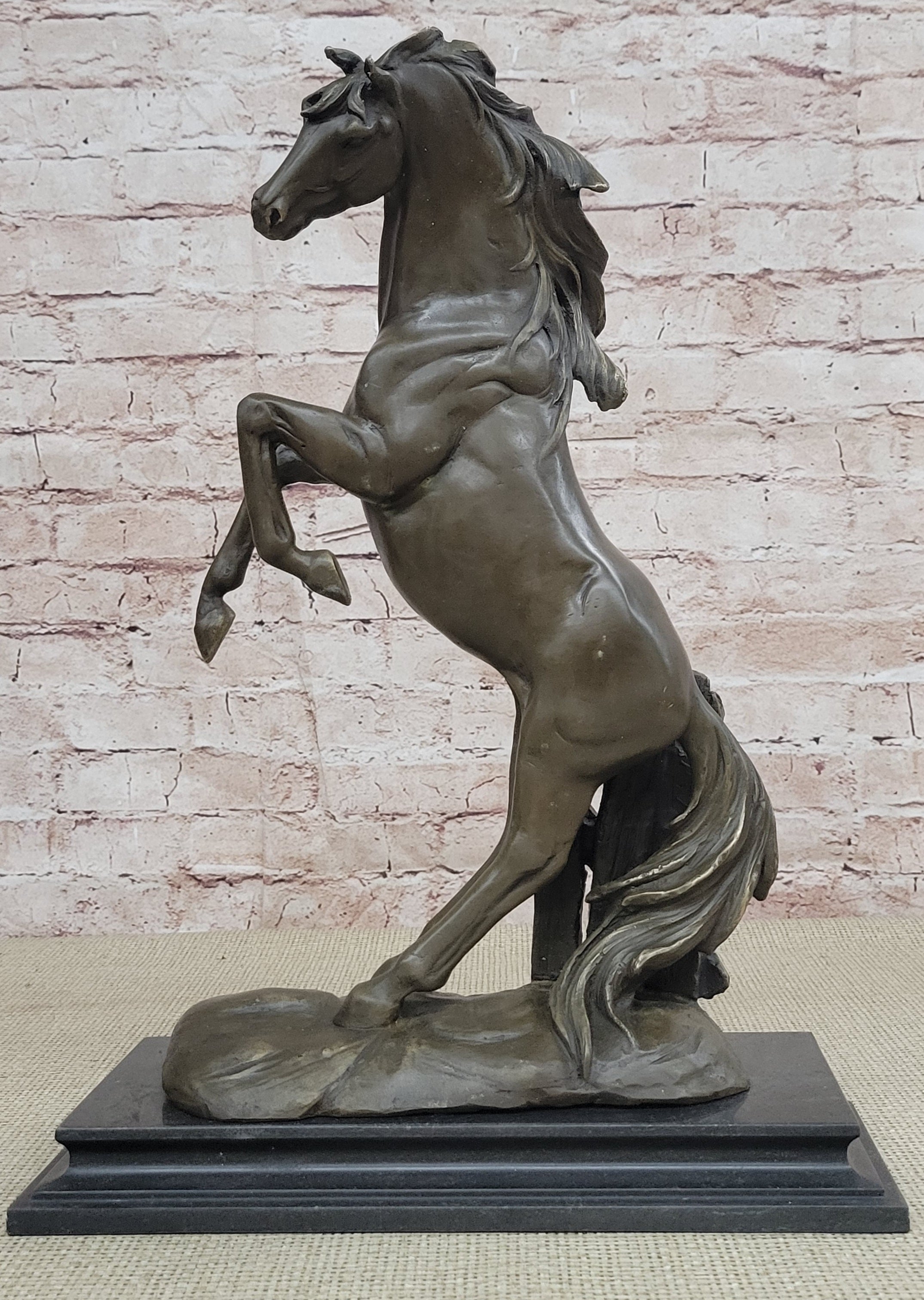 Rearing Stallion Horse Bronze Sculpture Statue Equestrian Horses Decor Signed Original Art