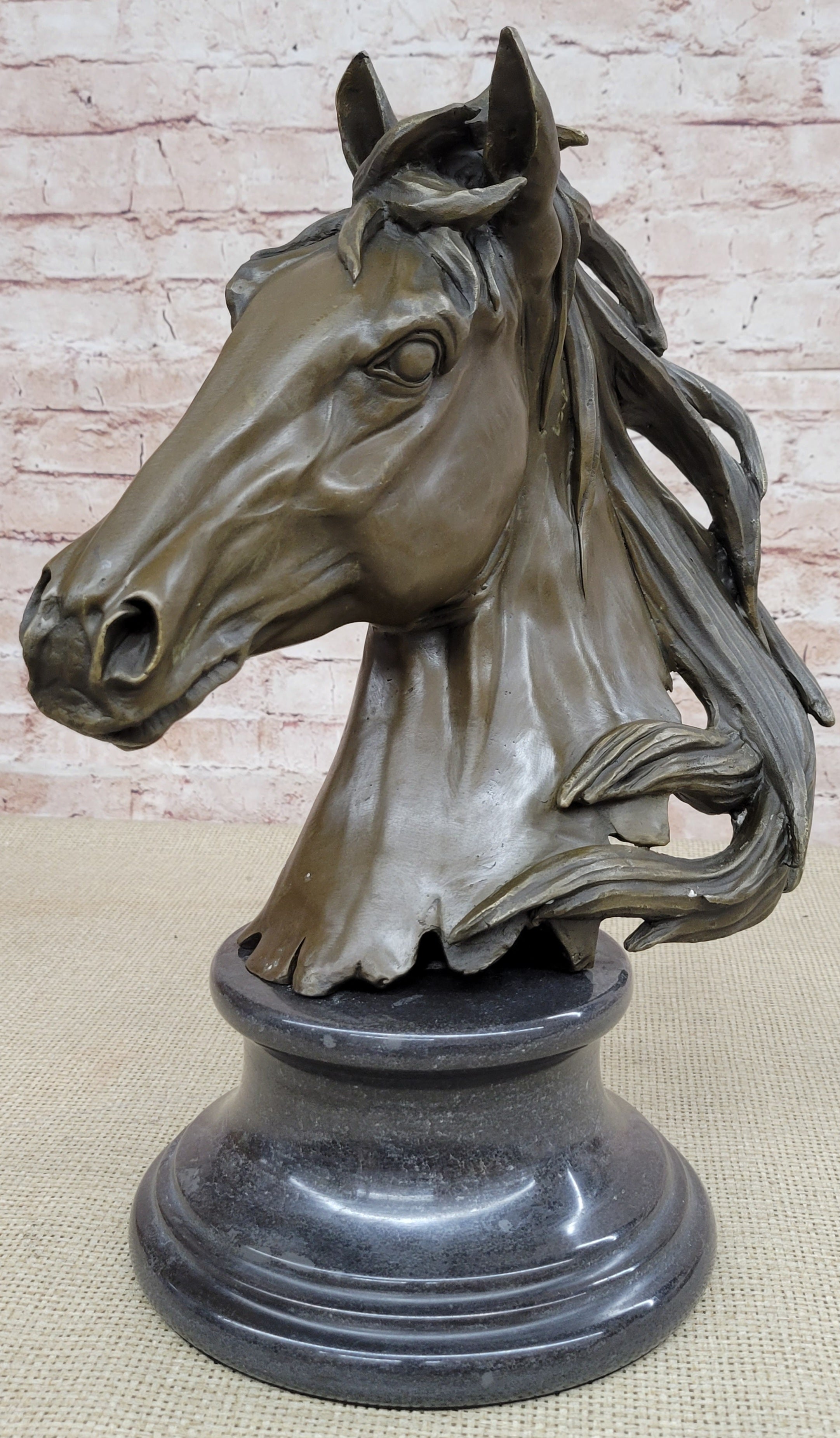 Original Milo Gorgeous Bust Horse Head Bronze Sculpture Art Deco Figurine Figure