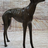 Art Deco Hand Made Dark Patine Greyhound Dog Bronze Sculpture Home Decoration