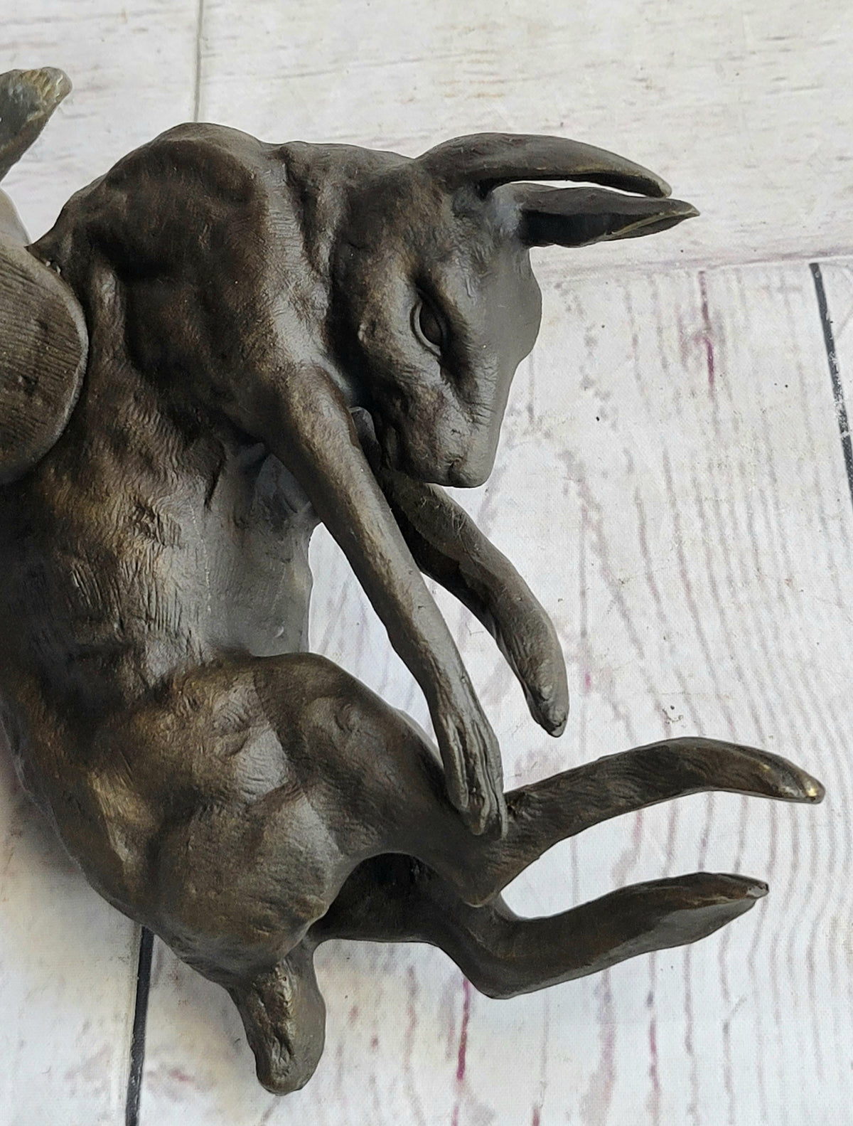 Hanging Wall Mounted Bronze Sculpture of Retriever Dog with Rabbit in Mouth 12" x 17"