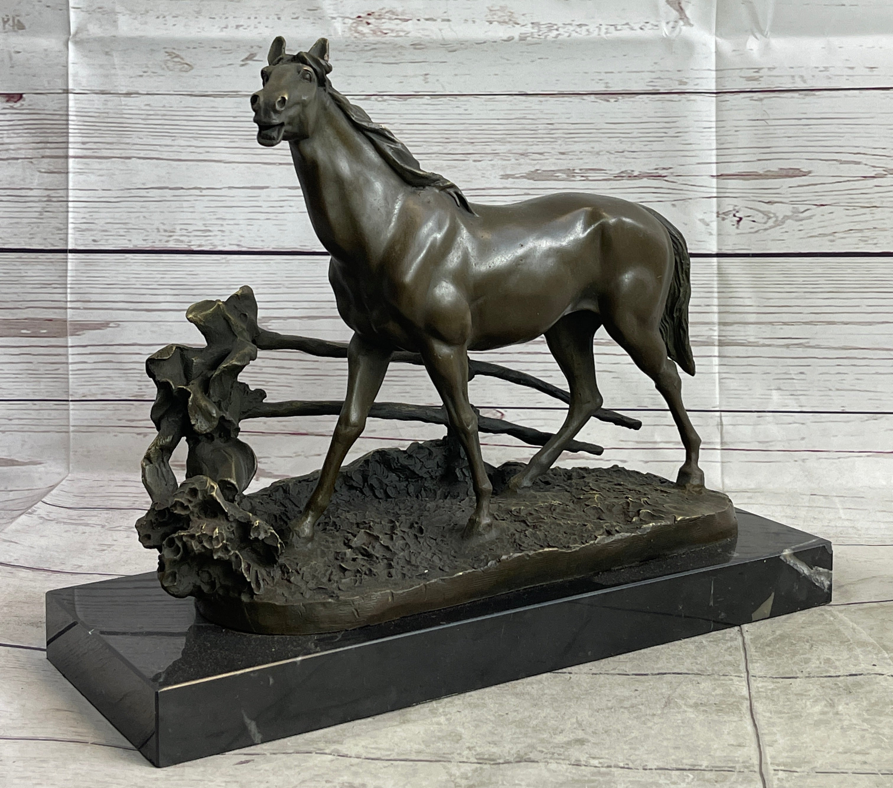 Trotting Thoroughbread Horse Bronze Hand Made Sculpture by Lost Wax Method Decor