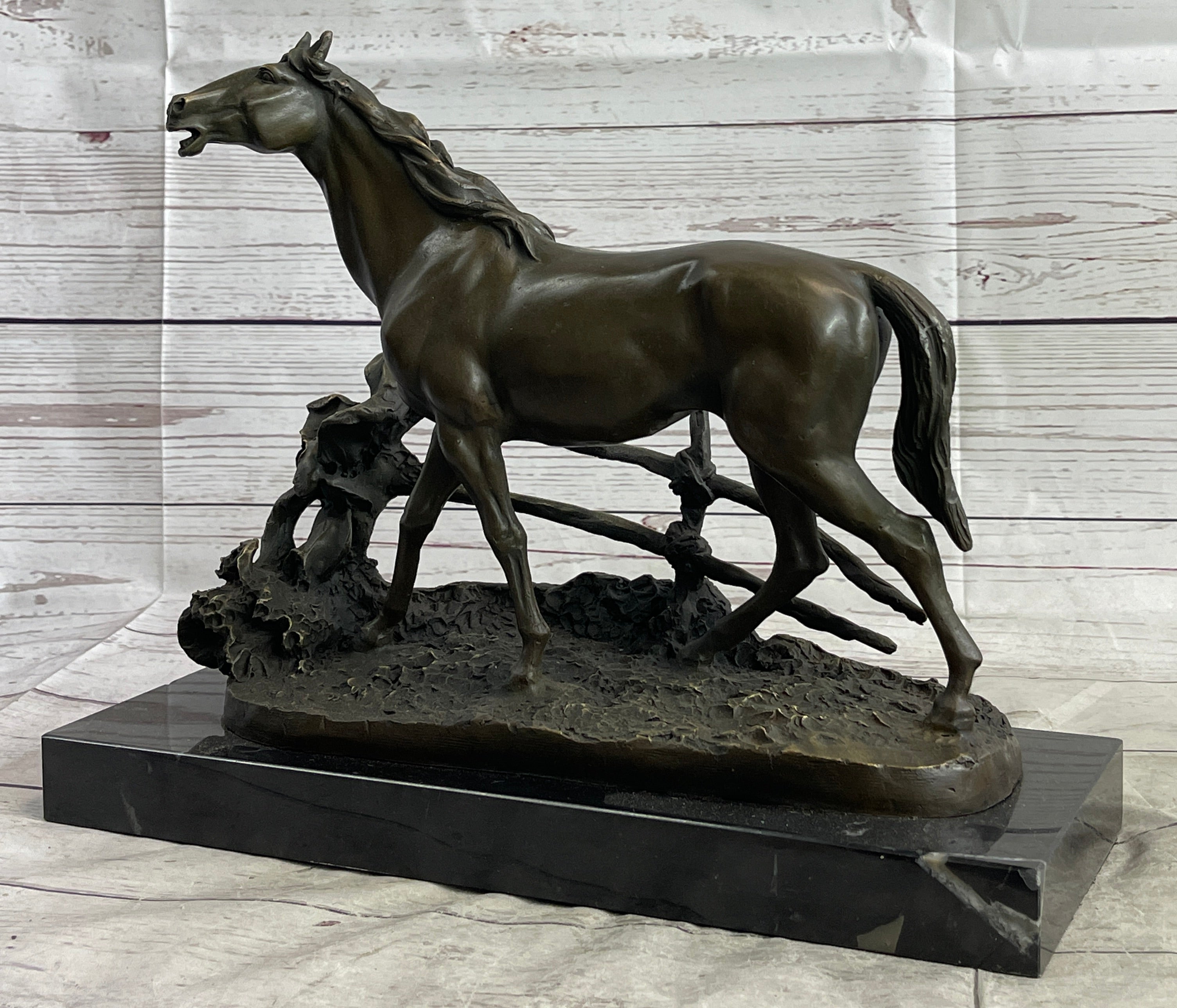 Trotting Thoroughbread Horse Bronze Hand Made Sculpture by Lost Wax Method Decor