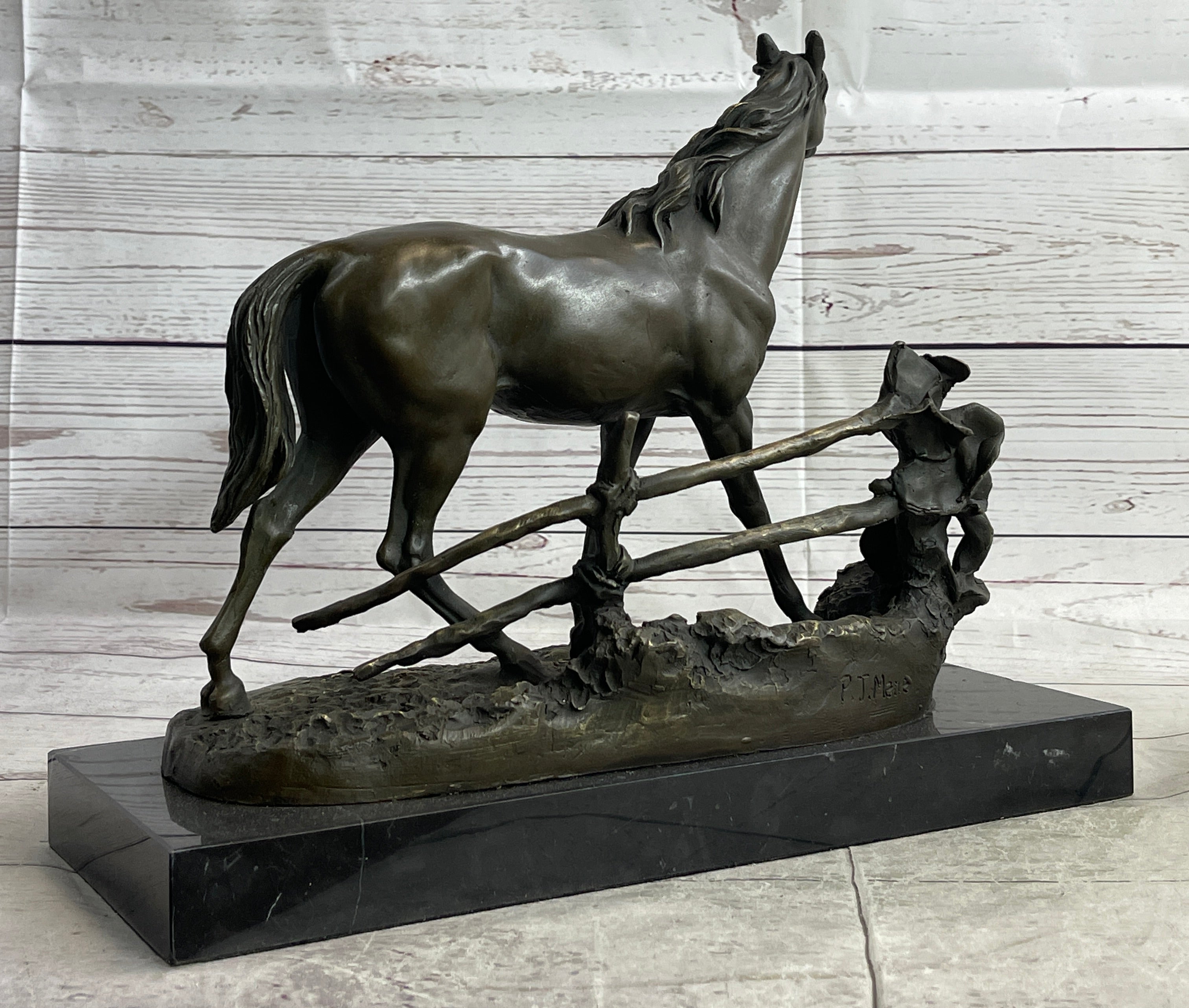 Trotting Thoroughbread Horse Bronze Hand Made Sculpture by Lost Wax Method Decor