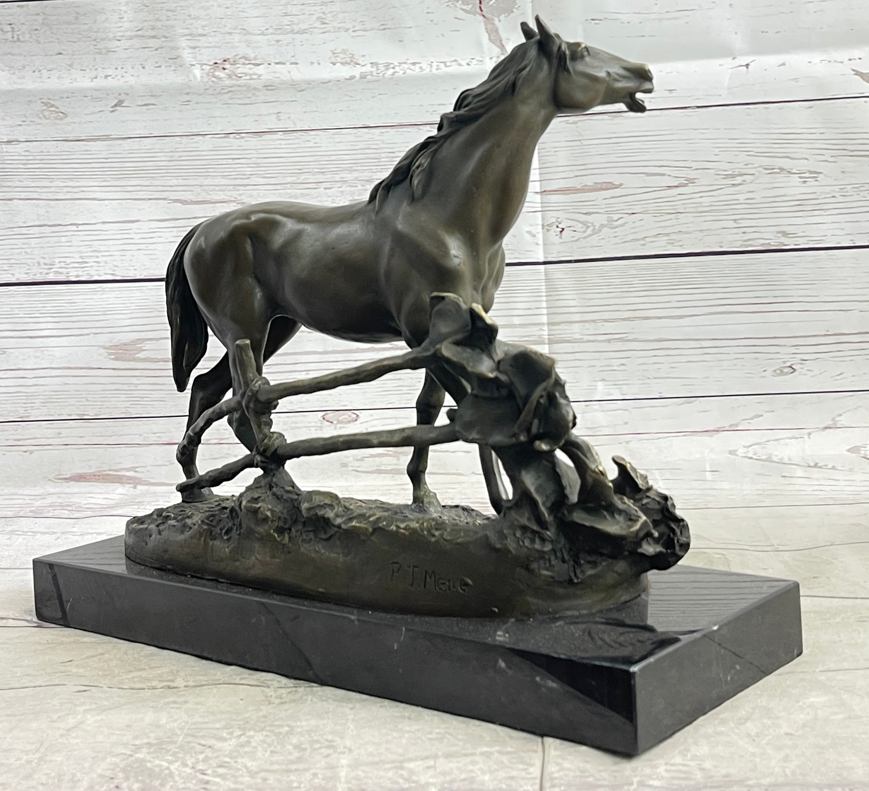 Trotting Thoroughbread Horse Bronze Hand Made Sculpture by Lost Wax Method Decor