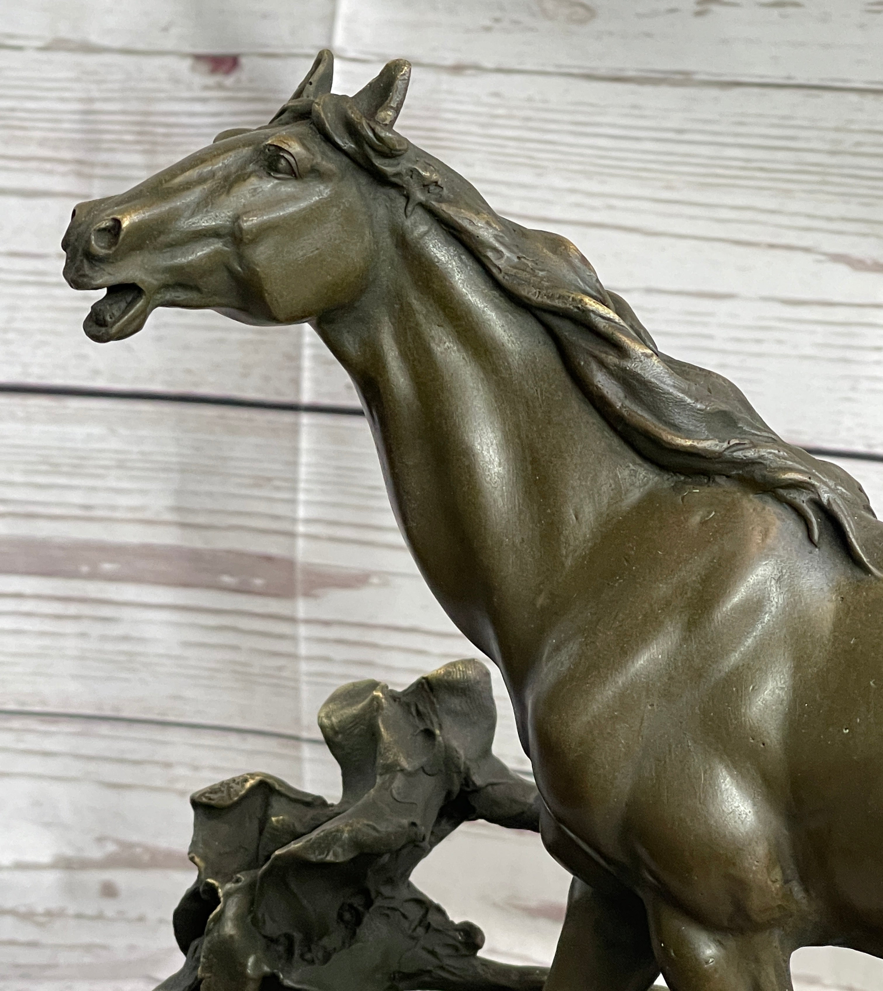 Trotting Thoroughbread Horse Bronze Hand Made Sculpture by Lost Wax Method Decor