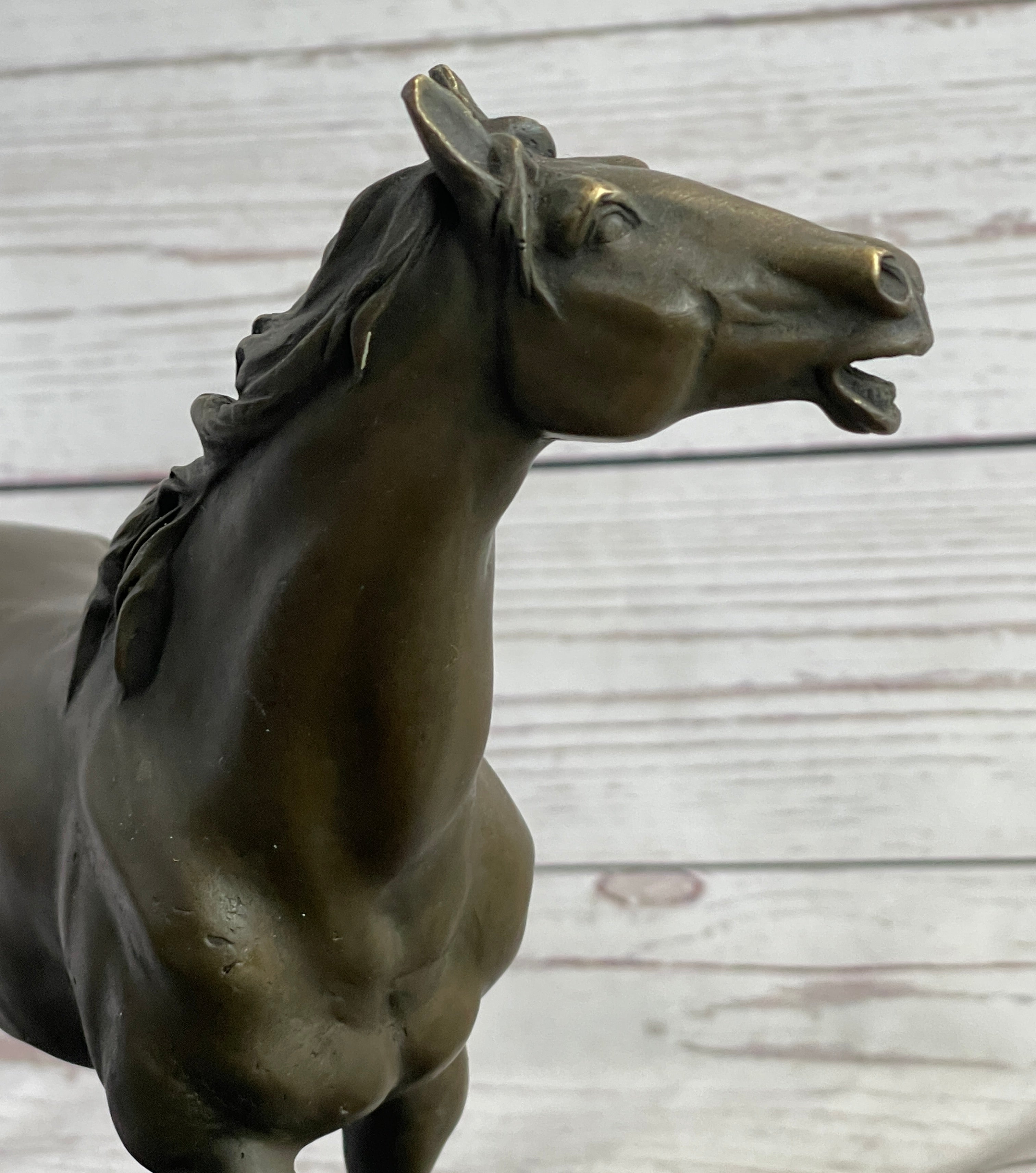 Trotting Thoroughbread Horse Bronze Hand Made Sculpture by Lost Wax Method Decor