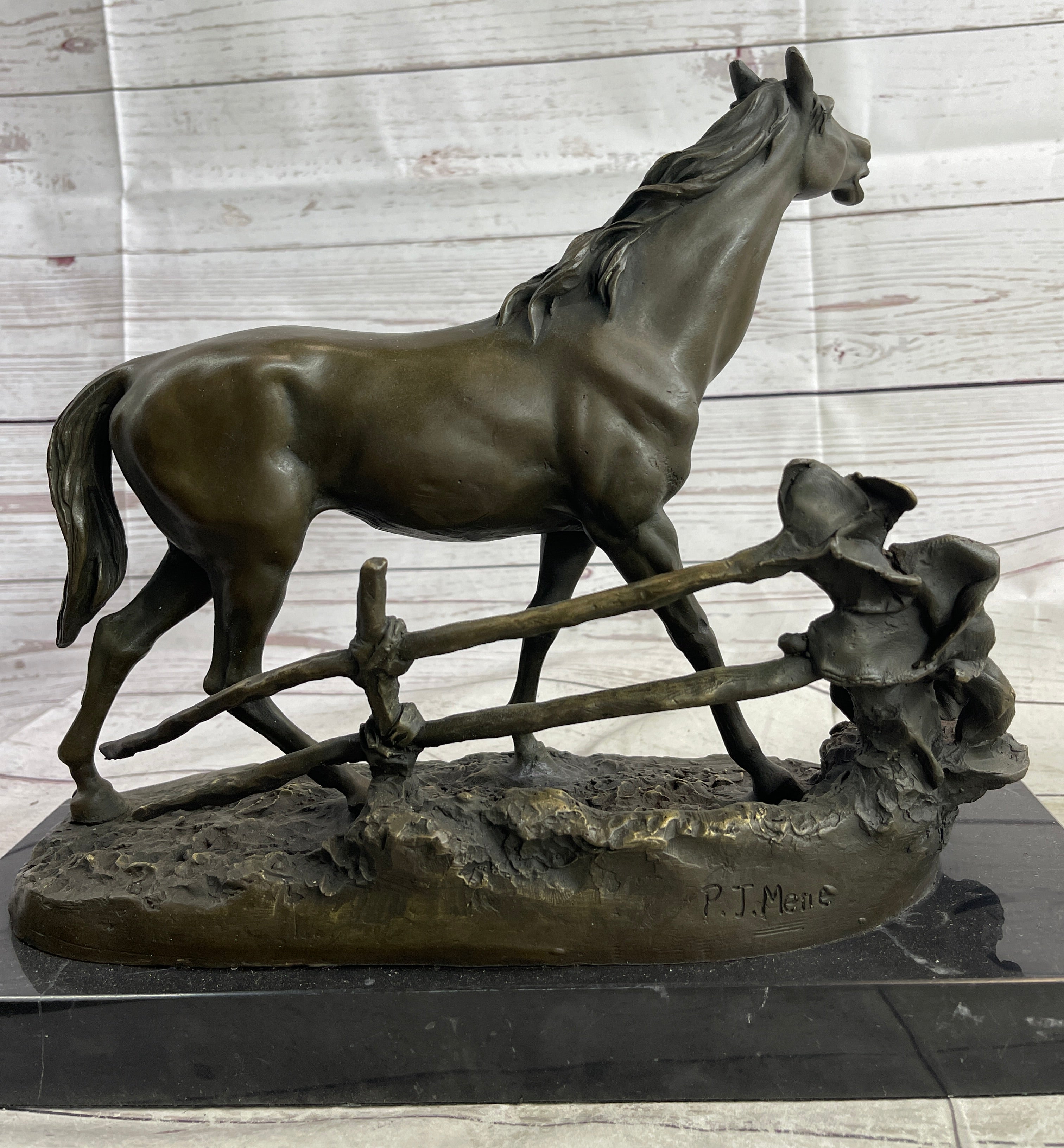 Trotting Thoroughbread Horse Bronze Hand Made Sculpture by Lost Wax Method Decor