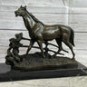 Trotting Thoroughbread Horse Bronze Hand Made Sculpture by Lost Wax Method Decor