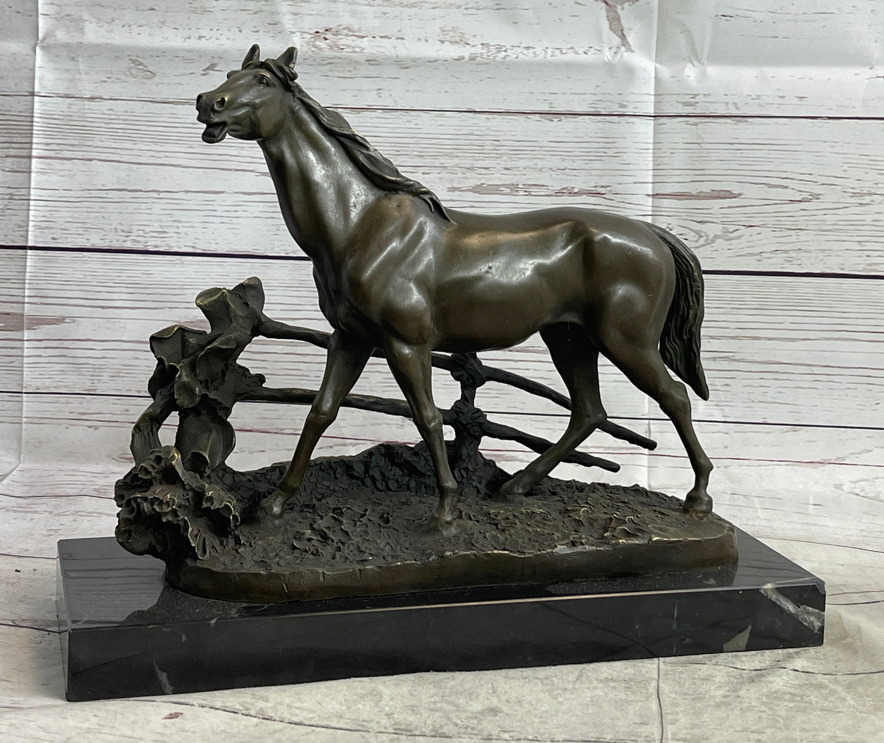 Trotting Thoroughbread Horse Bronze Hand Made Sculpture by Lost Wax Method Decor