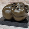 Happy Round Pig Bronze Metal Statue Sculpture Figure Original Art Farm Decor