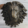 Wall Mounted Hanging Lion Head Bust Sculpture Decor Signed Original Milo 18" x 18"