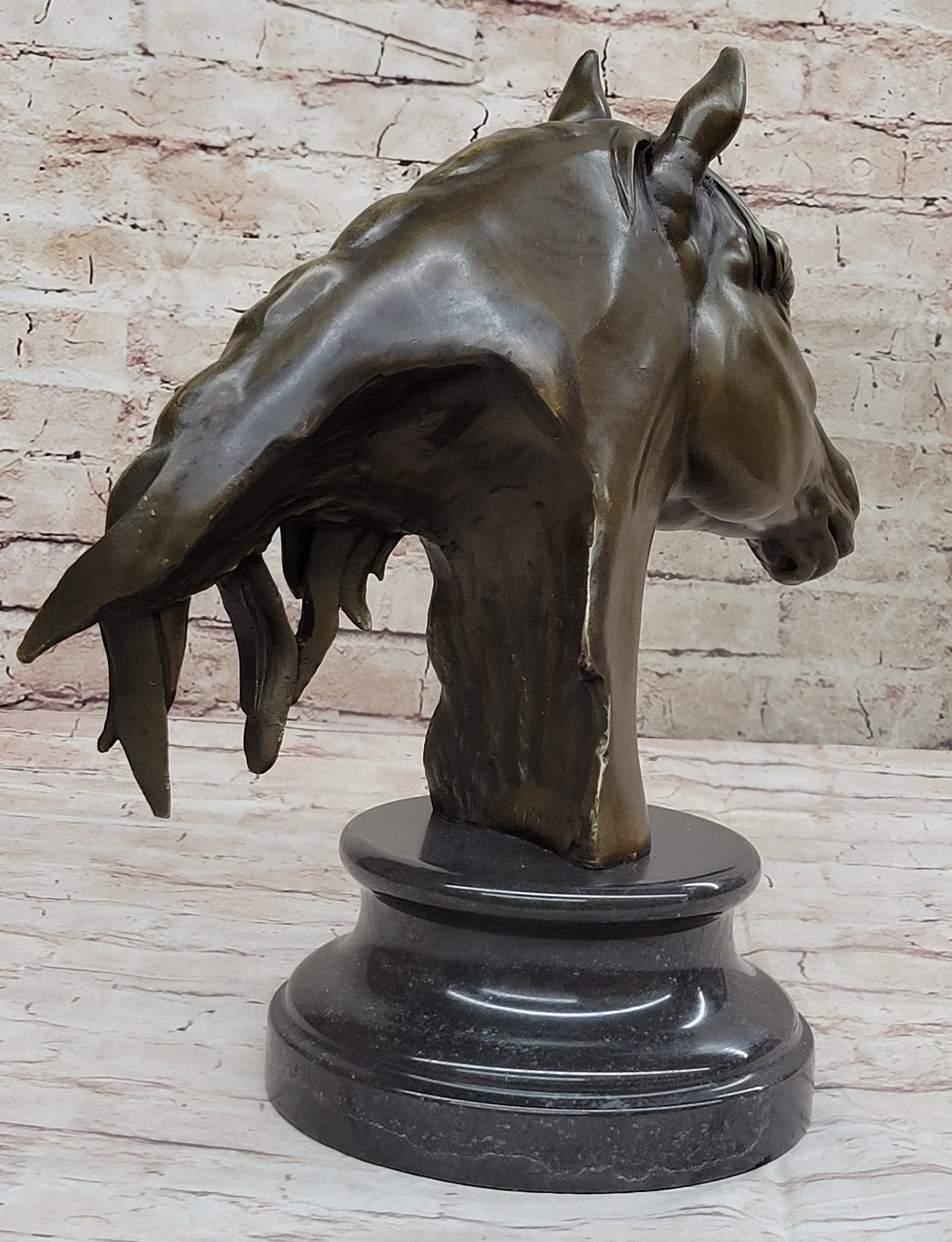 Hot Cast Bronze Horse Head Bust Statue Sculpture Bronze Metal Original Art by Milo