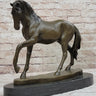 Show Horse Mare Hot Cast Bronze Statue Sculpture Equestrian Decor on Marble Base