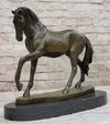 Show Horse Mare Hot Cast Bronze Statue Sculpture Equestrian Decor on Marble Base