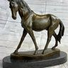 Arabian Horse Mare Bronze Metal Sculpture Statue Figure on Marble Base Signed Original 12" X 12.5"