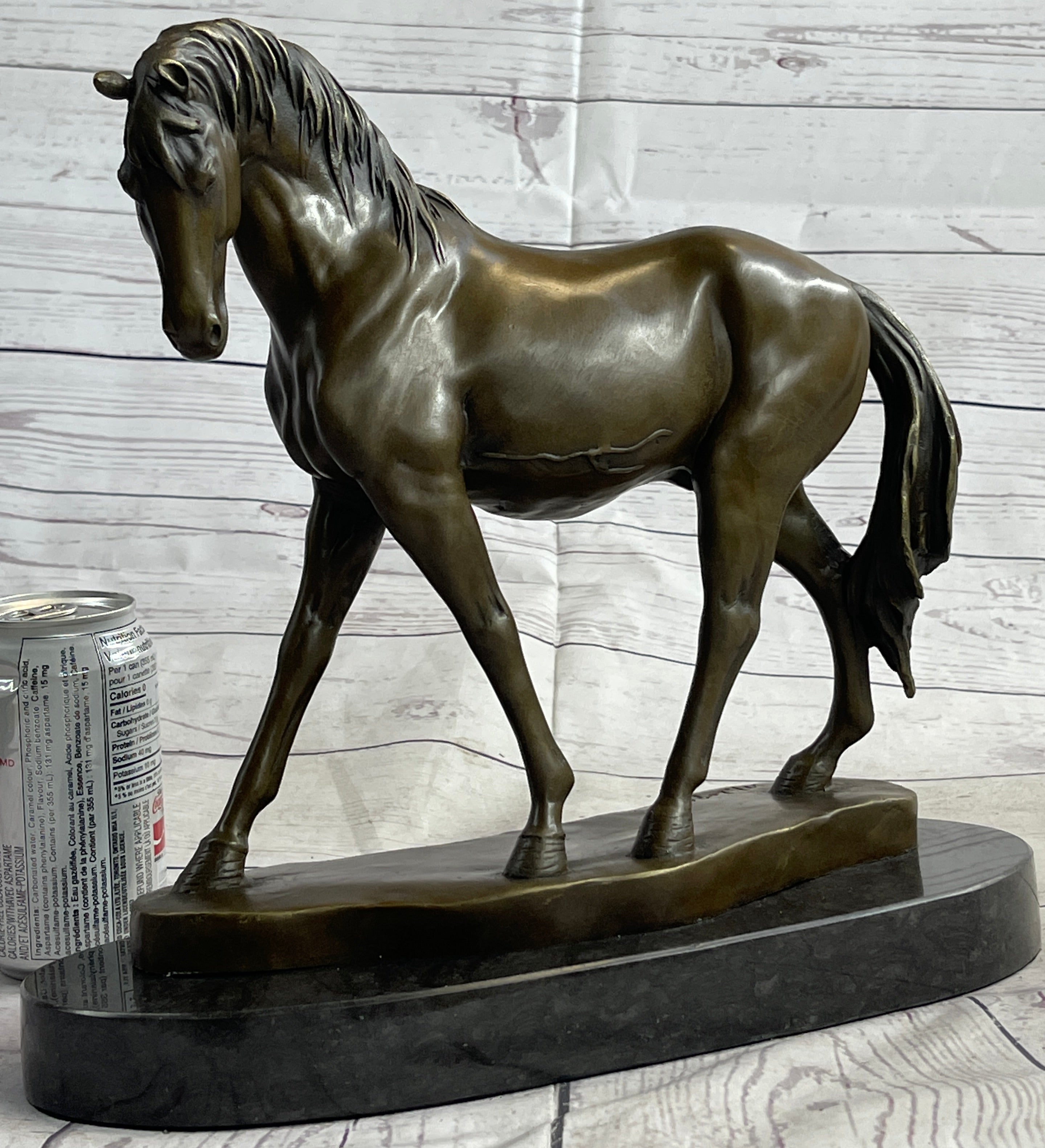 Arabian Horse Mare Bronze Metal Sculpture Statue Figure on Marble Base Signed Original 12" X 12.5"