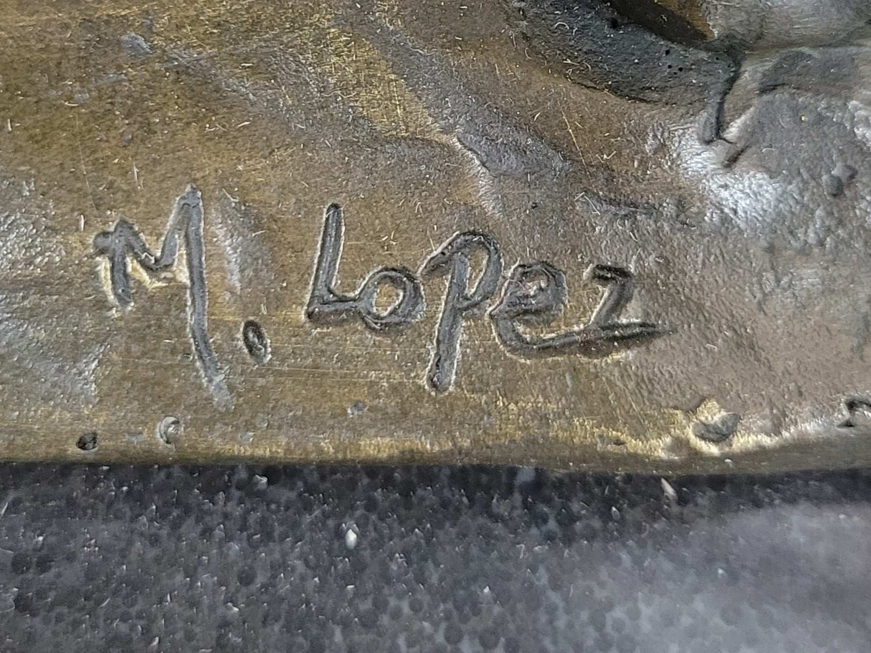 Signed African Male Lion King of Jungle on Prowl Bronze Sculpture Art Deco Decor