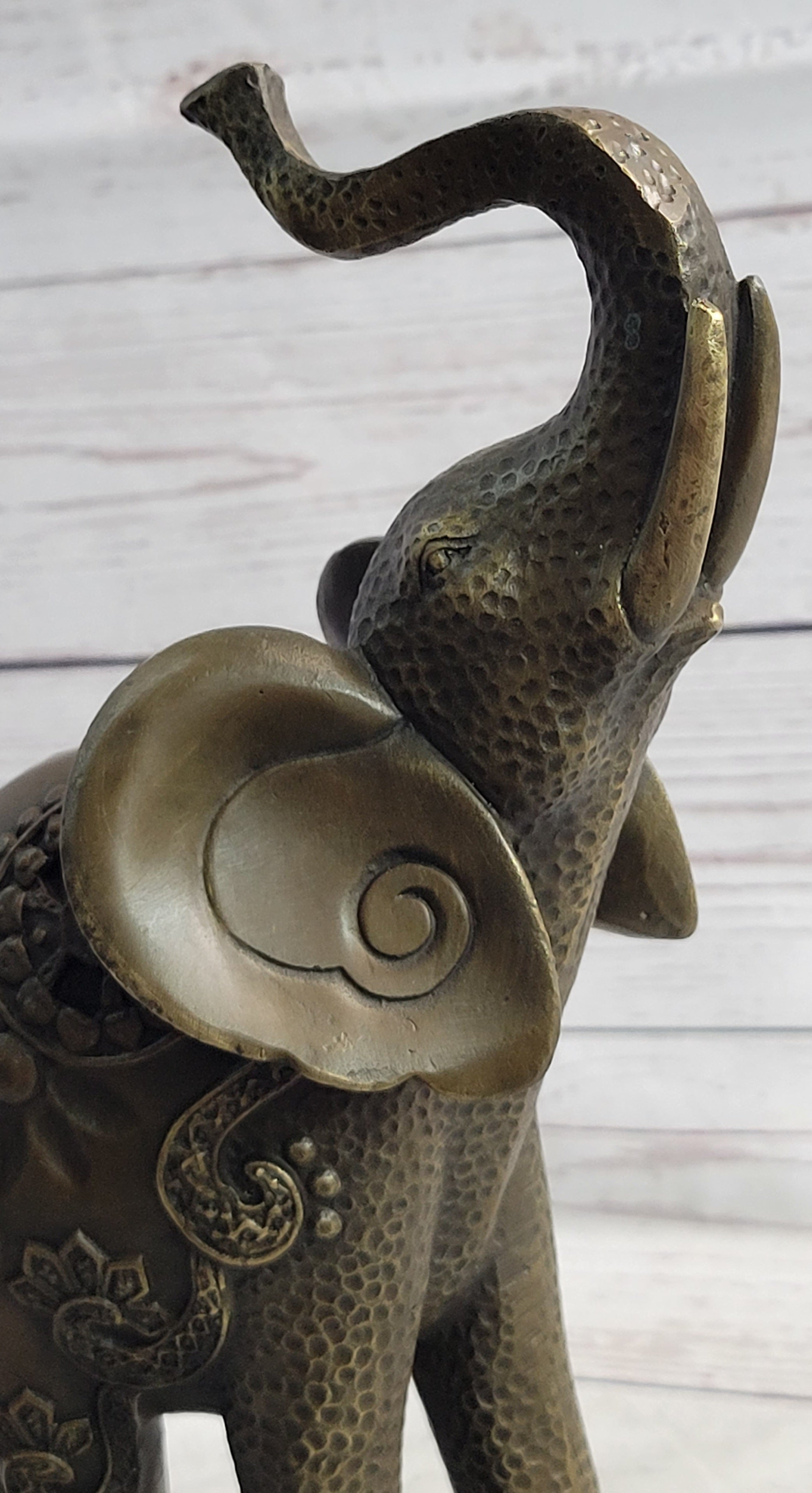 Decorative Indian Elephant Bronze Figure Statue Sculpture Hindu Design Handmade Art