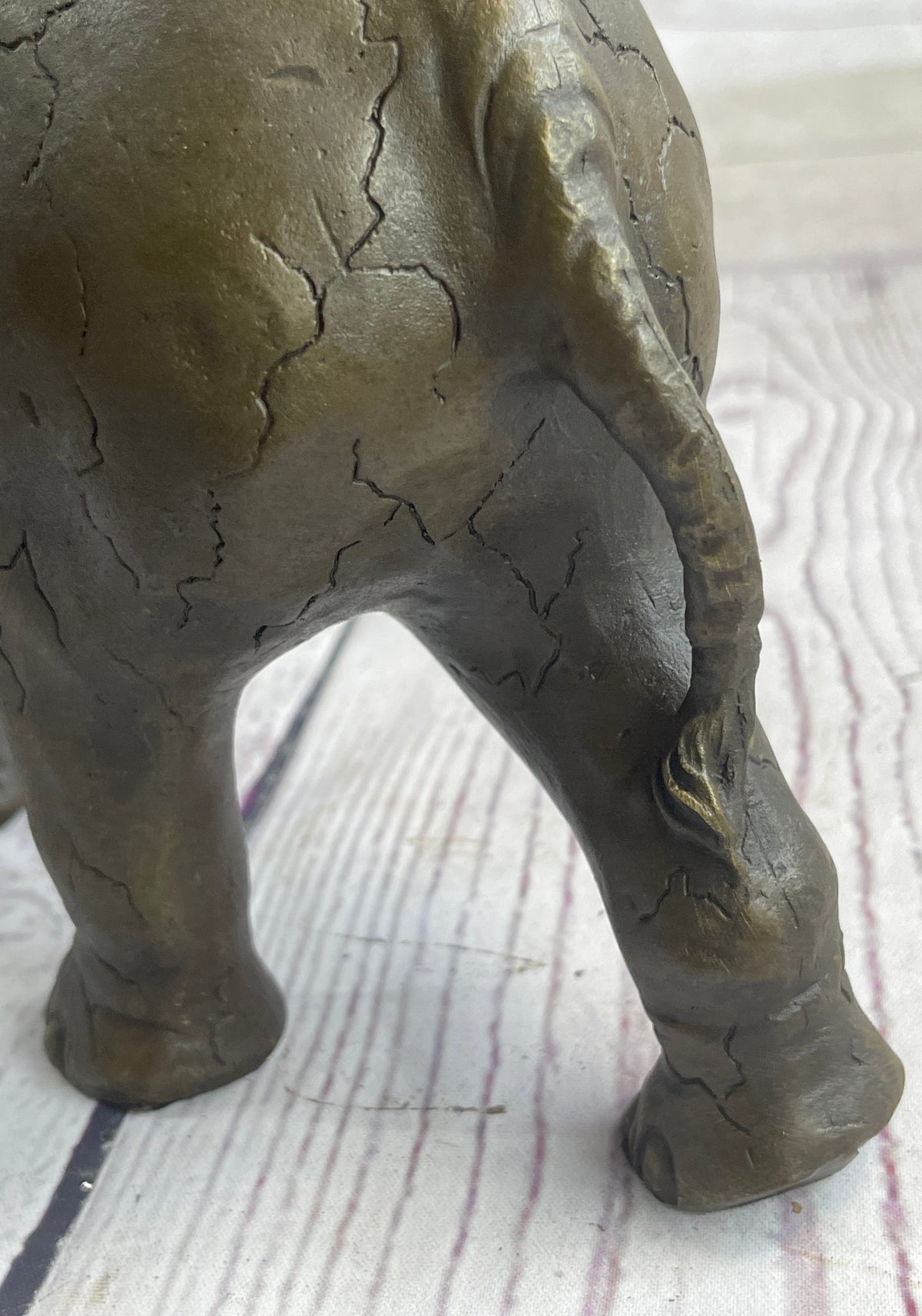 Elephant Bronze Metal Figurine Figure Sculpture Decor 11" x 13"
