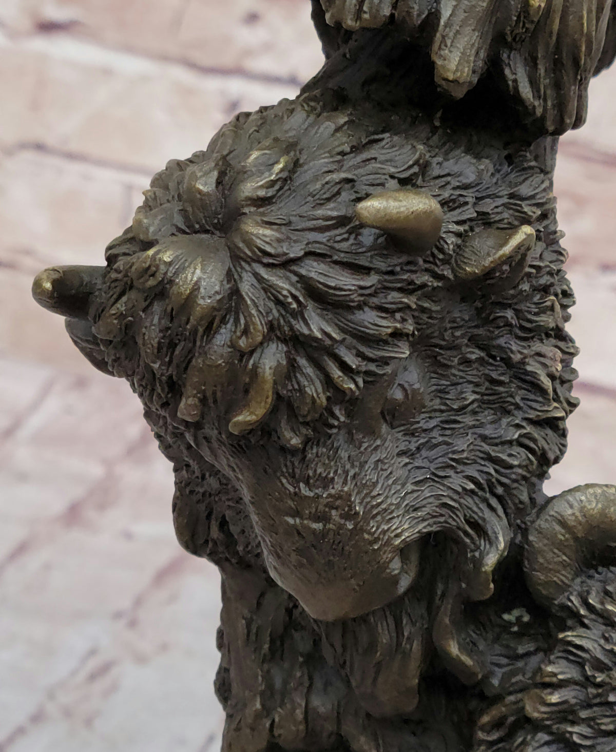 Eagles & Bear Hunting Fish Original Bronze Sculpture Statue Art by Milo on Marble Base