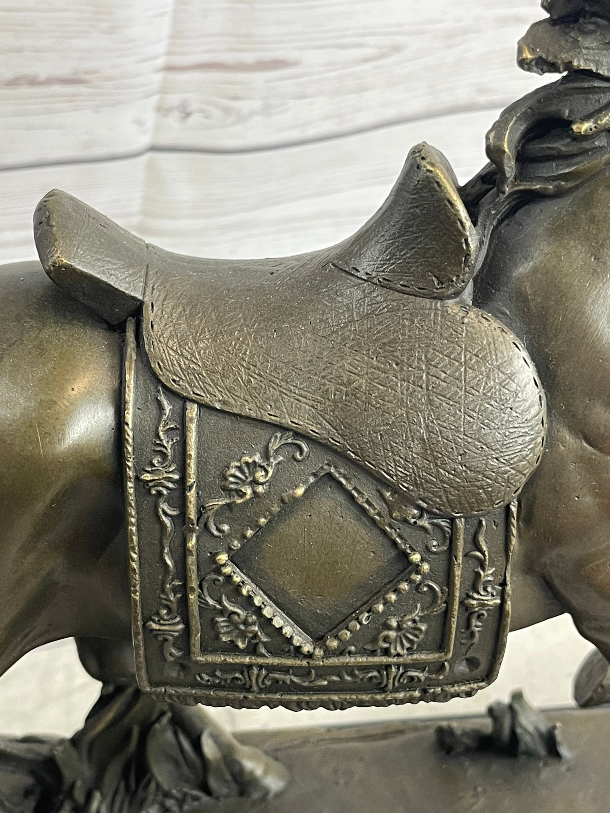 Saddled War Horse Working Equestrian Bronze Statue Sculpture after PJ Mene