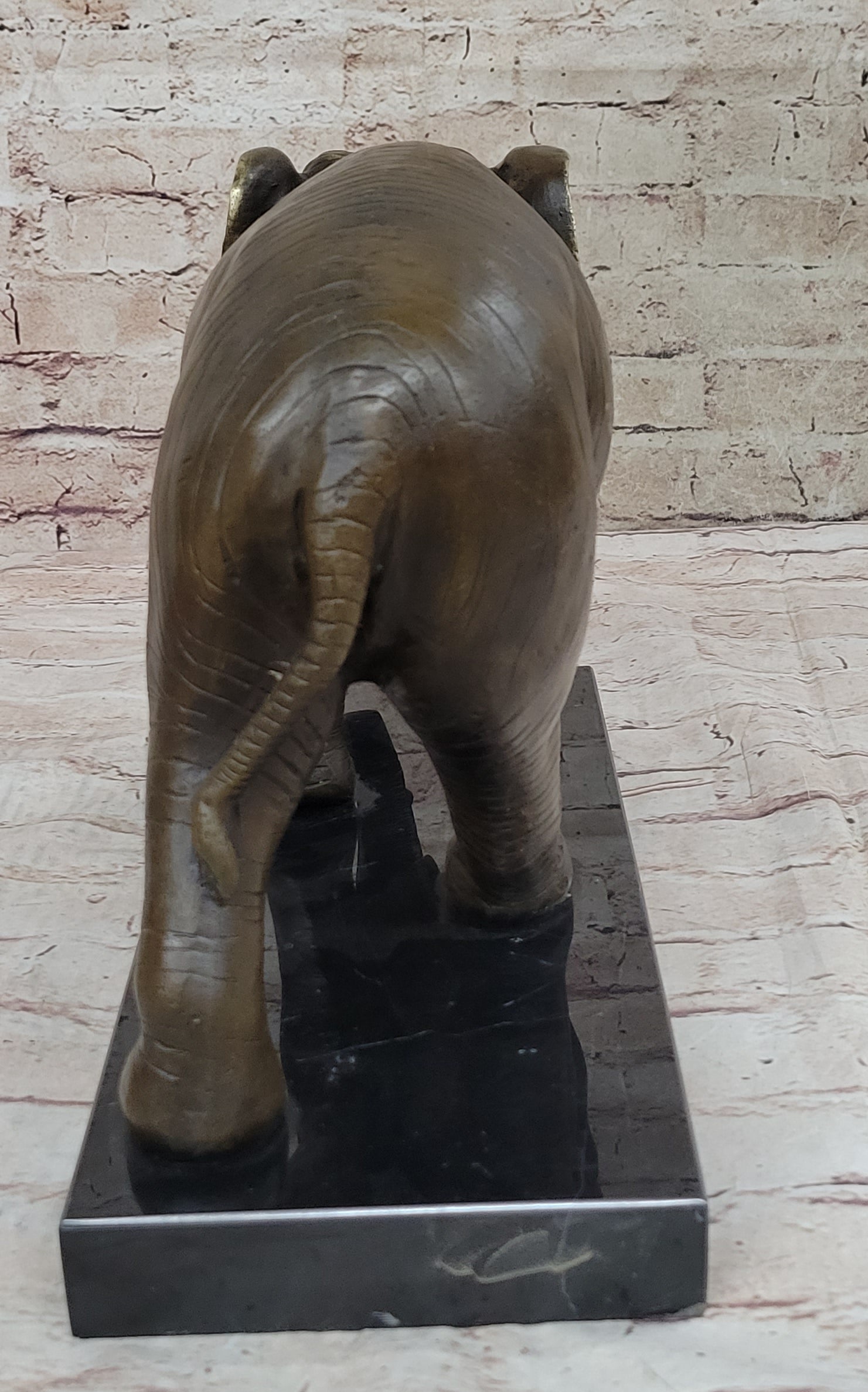 Elephant Bronze Sculpture Statue on Marble base - Antoine Barye Reproduction Art