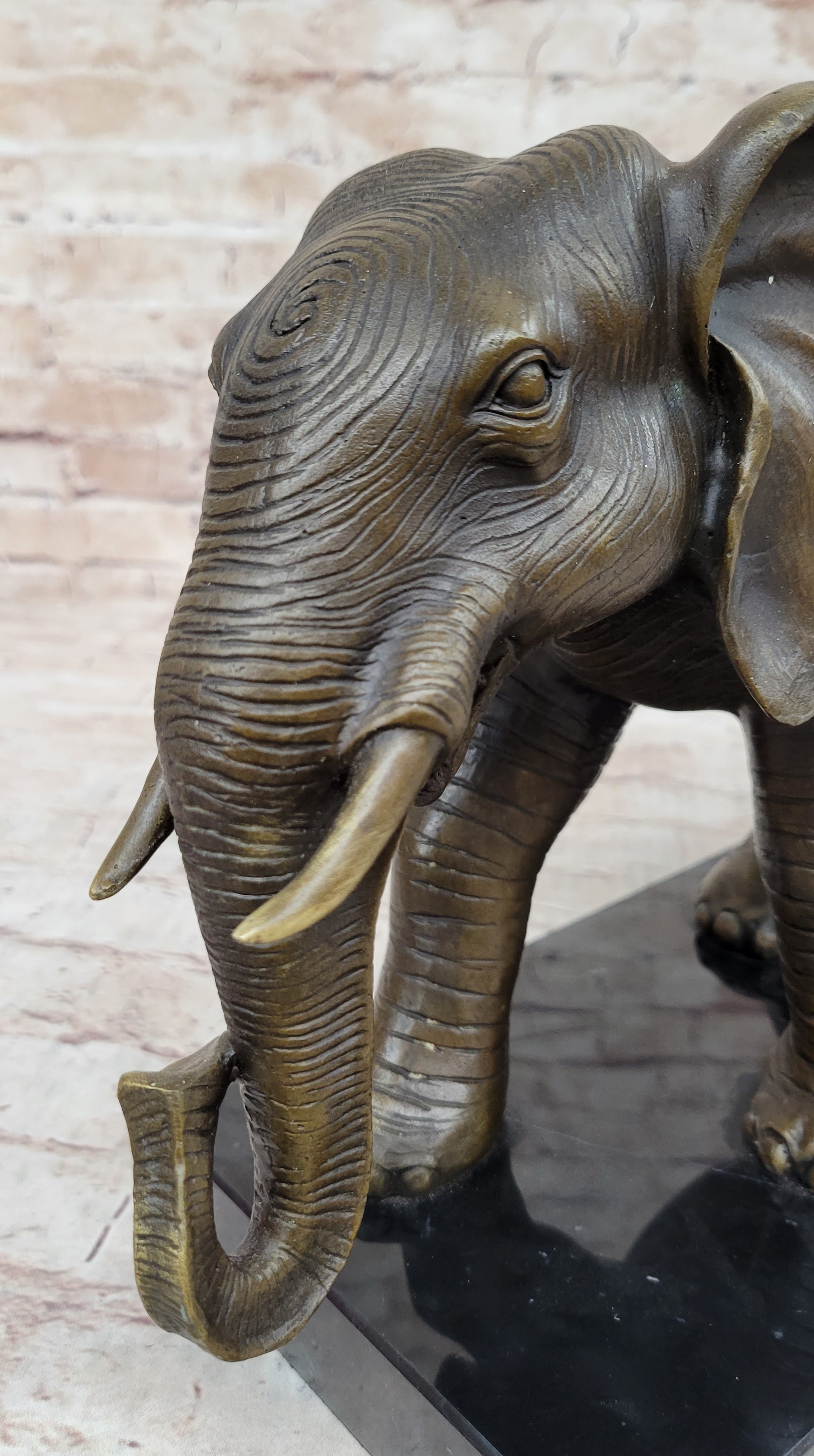 Elephant Bronze Sculpture Statue on Marble base - Antoine Barye Reproduction Art