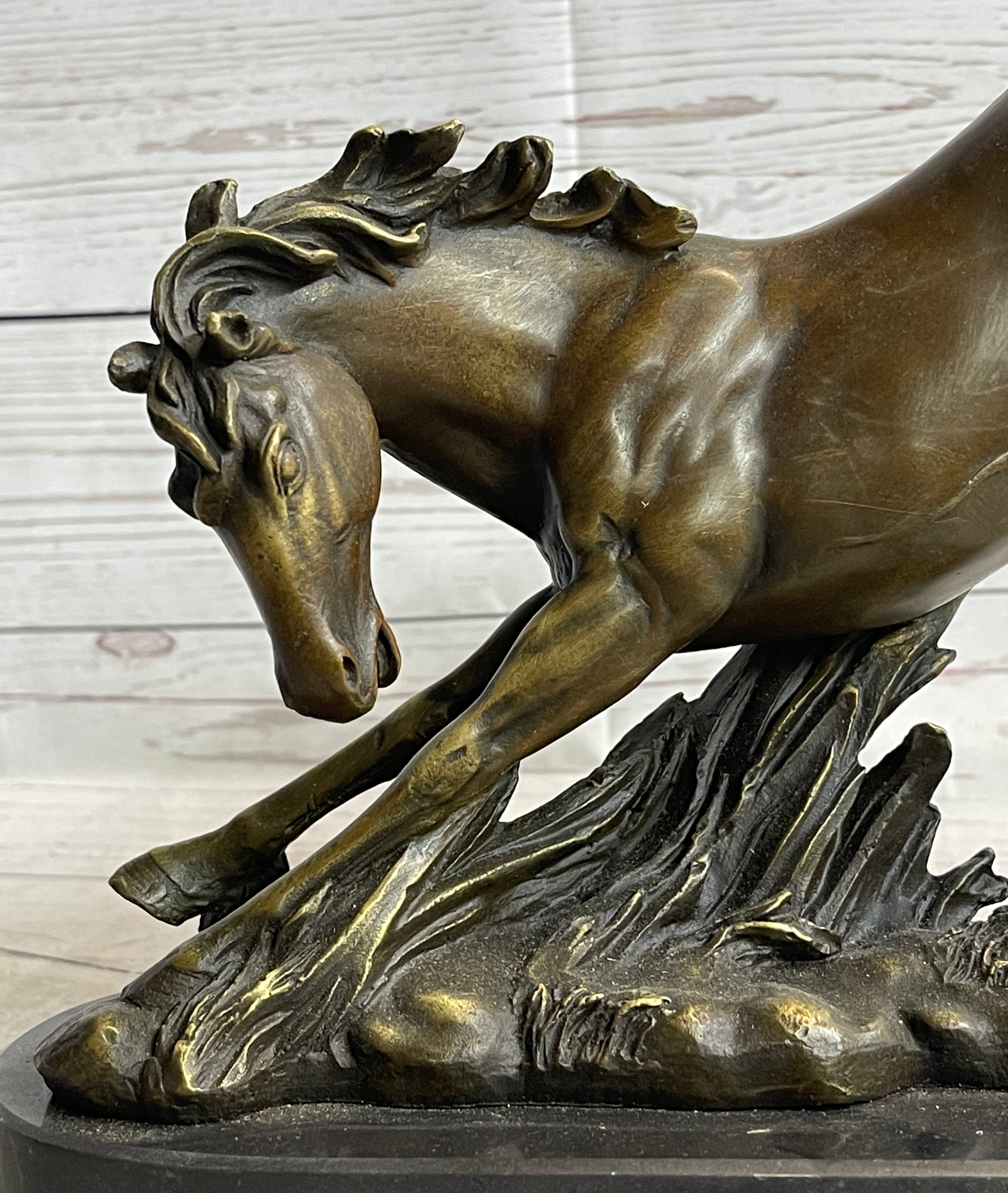 Signed Original Artwork by Fisher Wild Horse Bronze Sculpture Figurine Statue Decor
