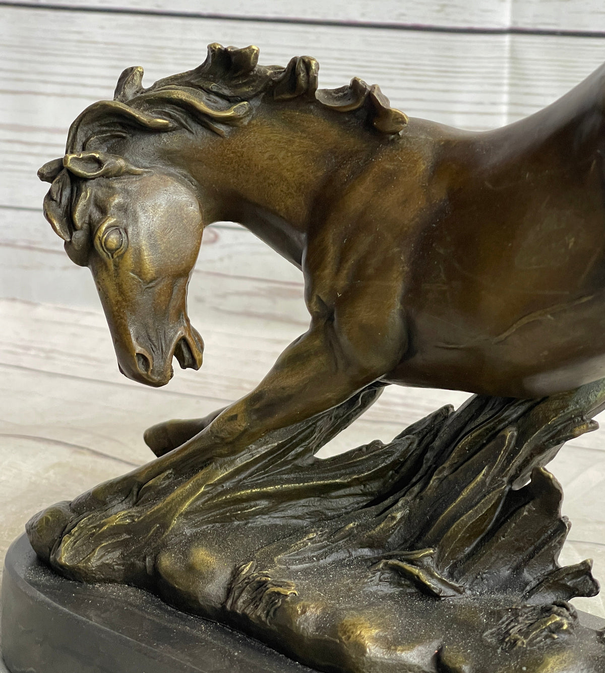 Signed Original Artwork by Fisher Wild Horse Bronze Sculpture Figurine Statue Decor