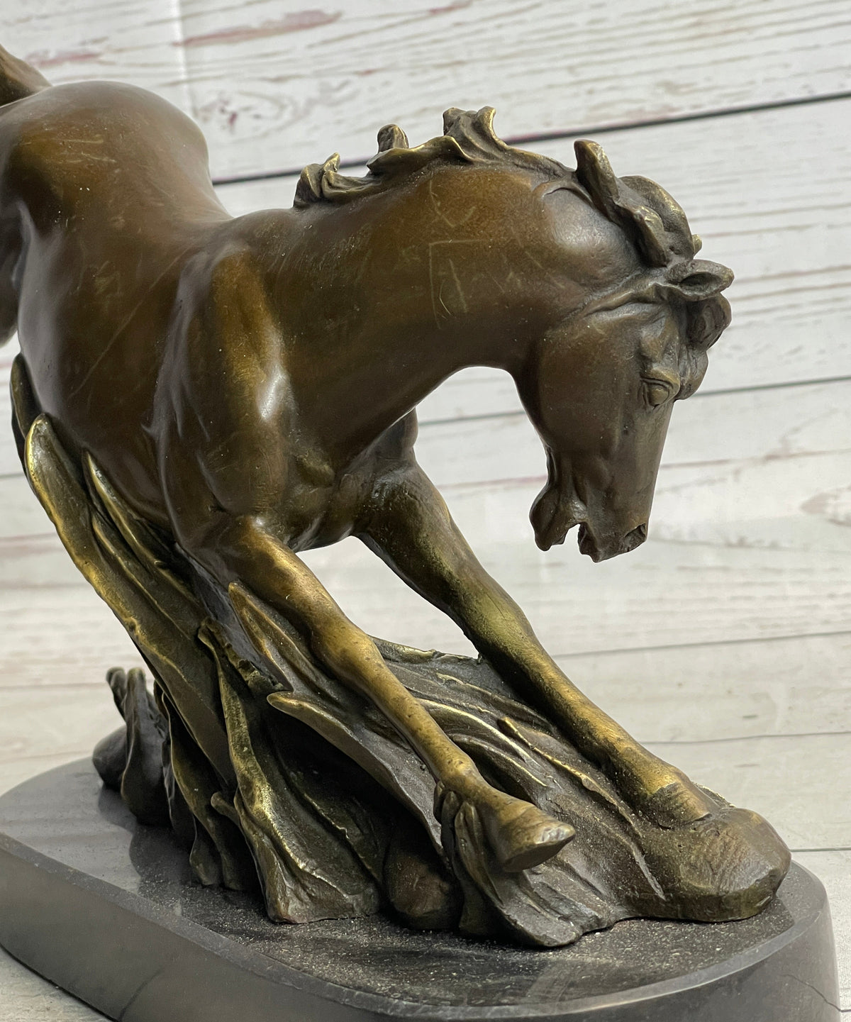 Signed Original Artwork by Fisher Wild Horse Bronze Sculpture Figurine Statue Decor