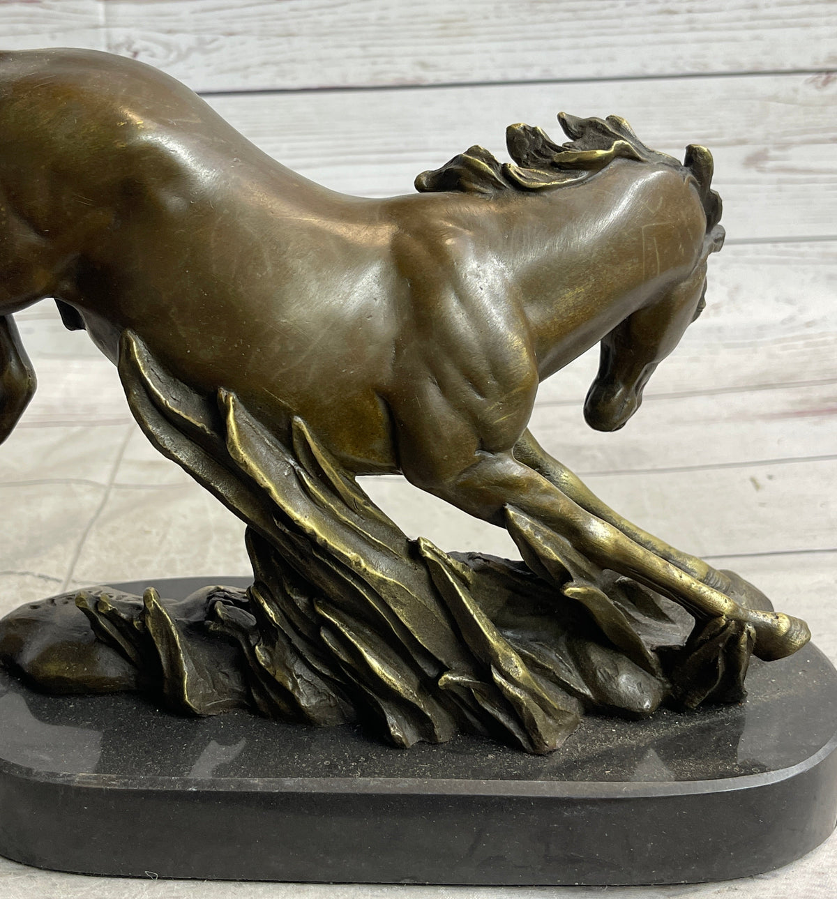 Signed Original Artwork by Fisher Wild Horse Bronze Sculpture Figurine Statue Decor