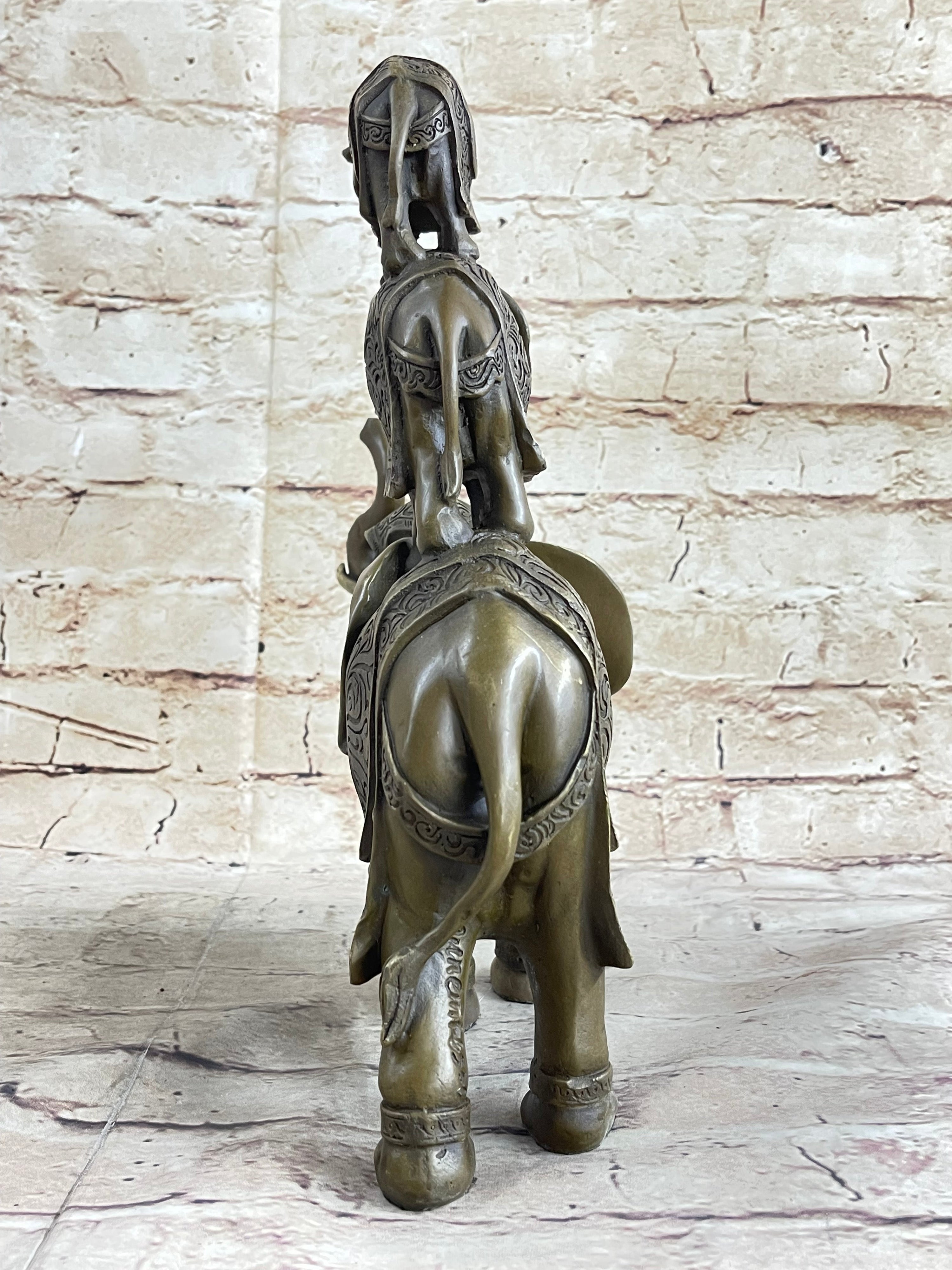 Stacked 3 Lucky Elephants Bronze Metal Statue Sculpture Figurine 12" x 12"