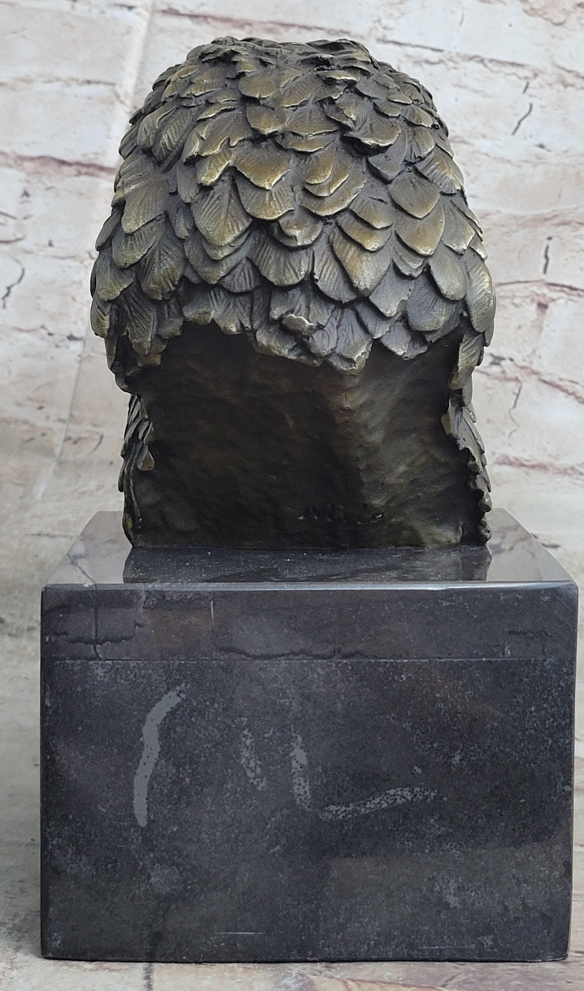 Signed Original Impressive Large Eagle Bird Wild Life Marble Base Figurine Decor