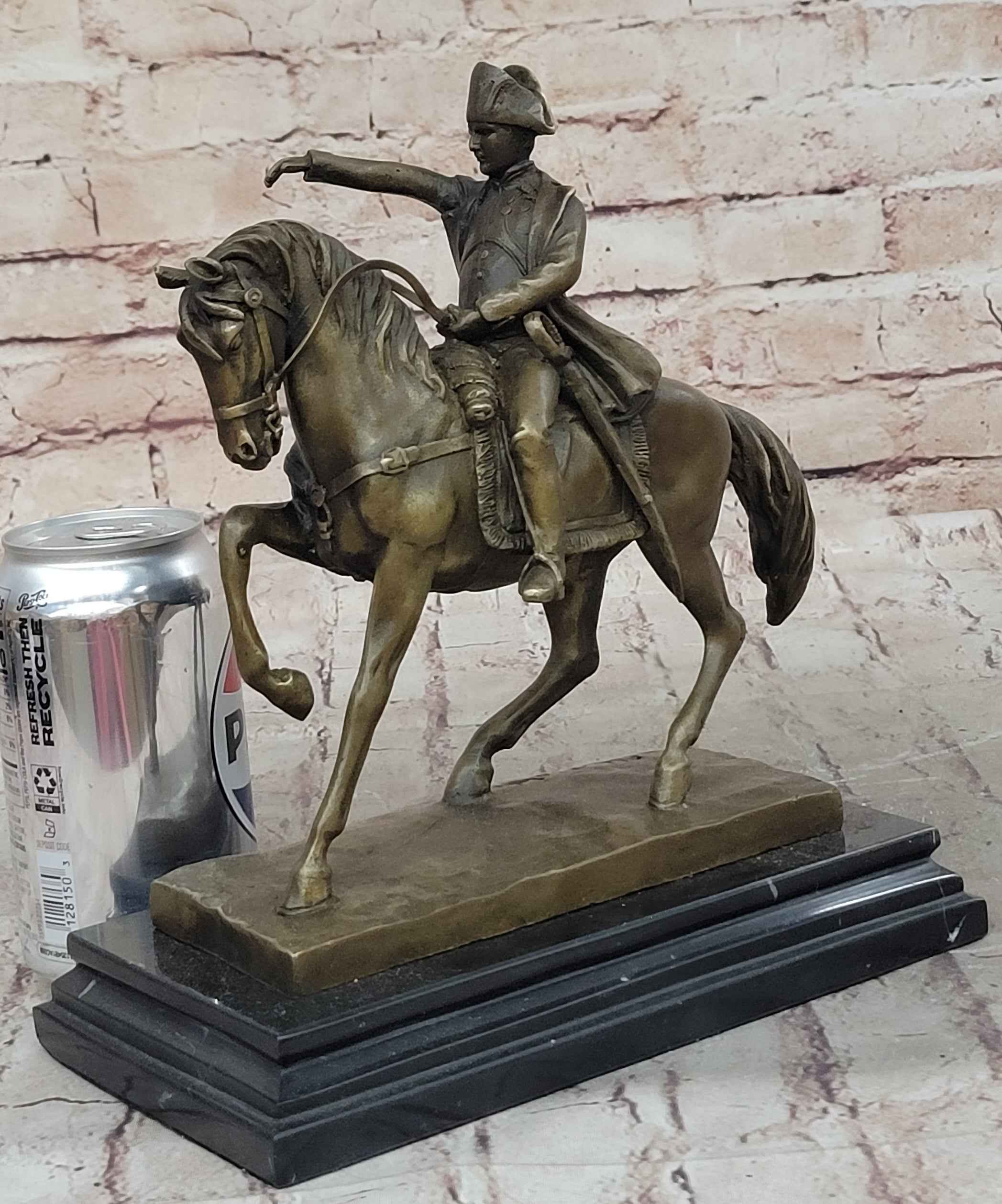 Napoleon Bonaparte Crossing the Alps on Horseback Bronze Statue Sculpture Replica