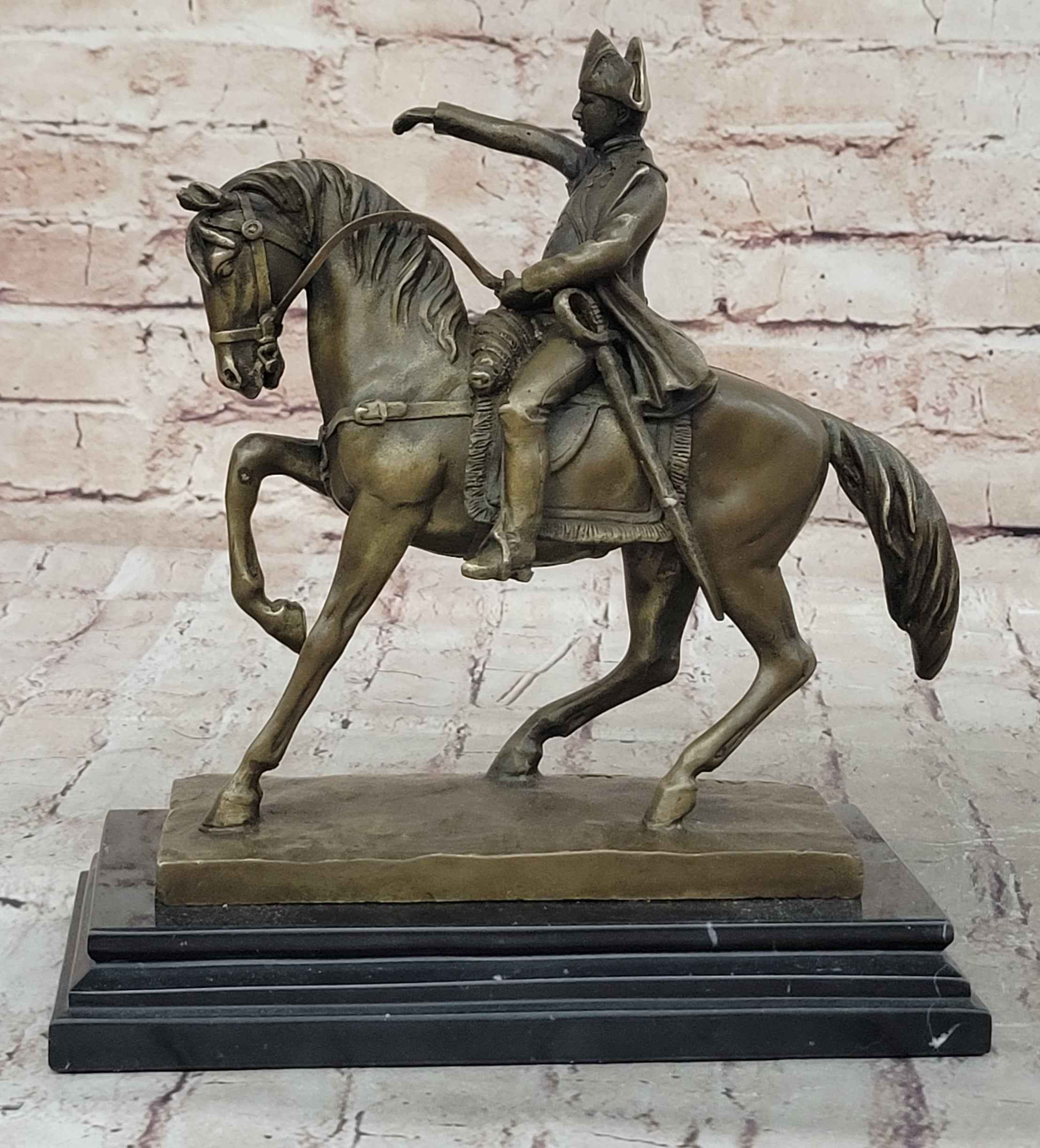 Napoleon Bonaparte Crossing the Alps on Horseback Bronze Statue Sculpture Replica