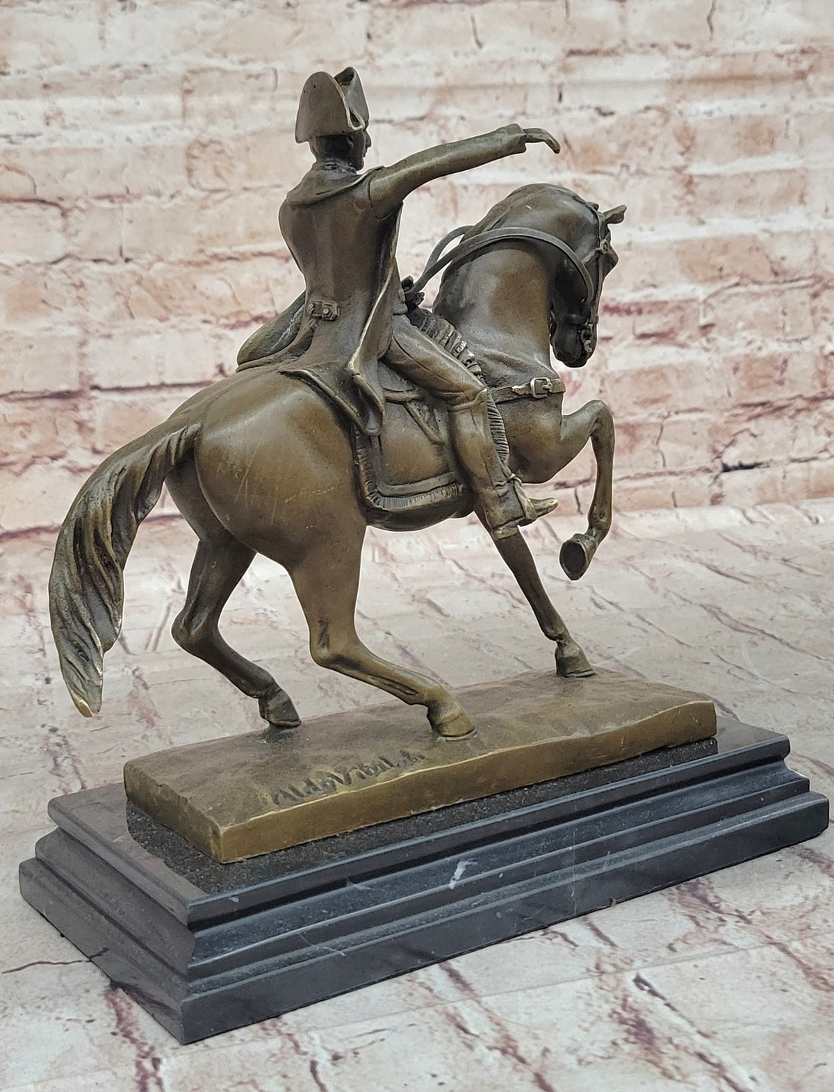 Napoleon Bonaparte Crossing the Alps on Horseback Bronze Statue Sculpture Replica