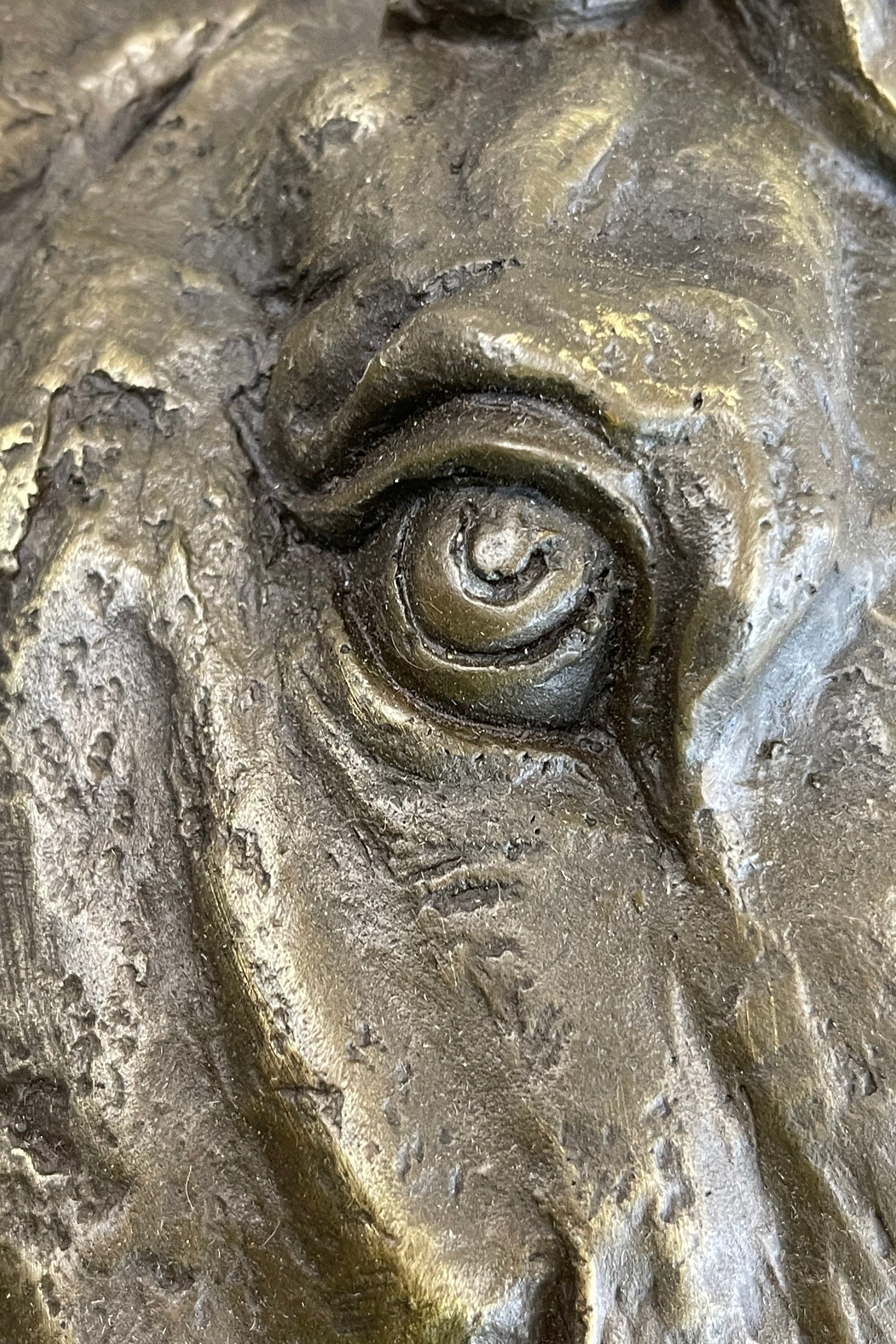 Horse Head Portrait Wall Art Hanging Bronze Sculpture Plaque 16" x 16"