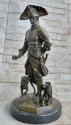 Frederick the Great of Prussia w/ Dogs Bronze Statue Sculpture Figure Kaesbach 16" x 8.5"