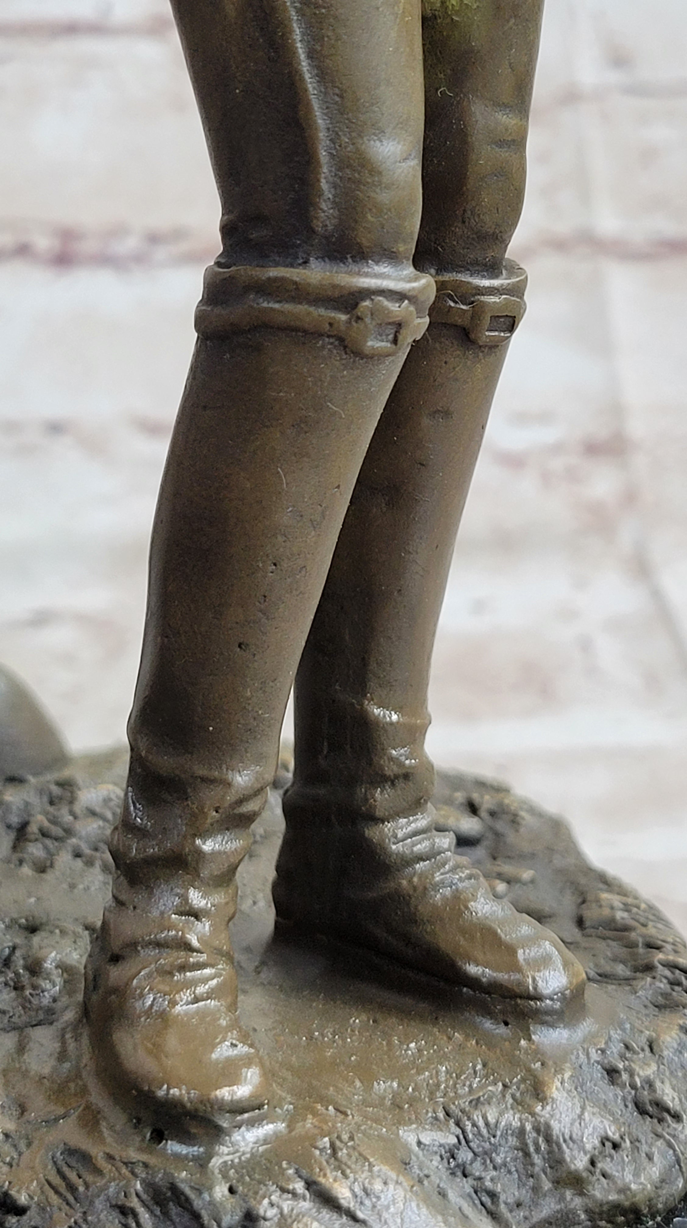 Equestrian Little Girl Child w/ Horse Bronze Statue Sculpture Figurine 11" x 12"