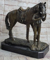 Equestrian Little Girl Child w/ Horse Bronze Statue Sculpture Figurine 11" x 12"