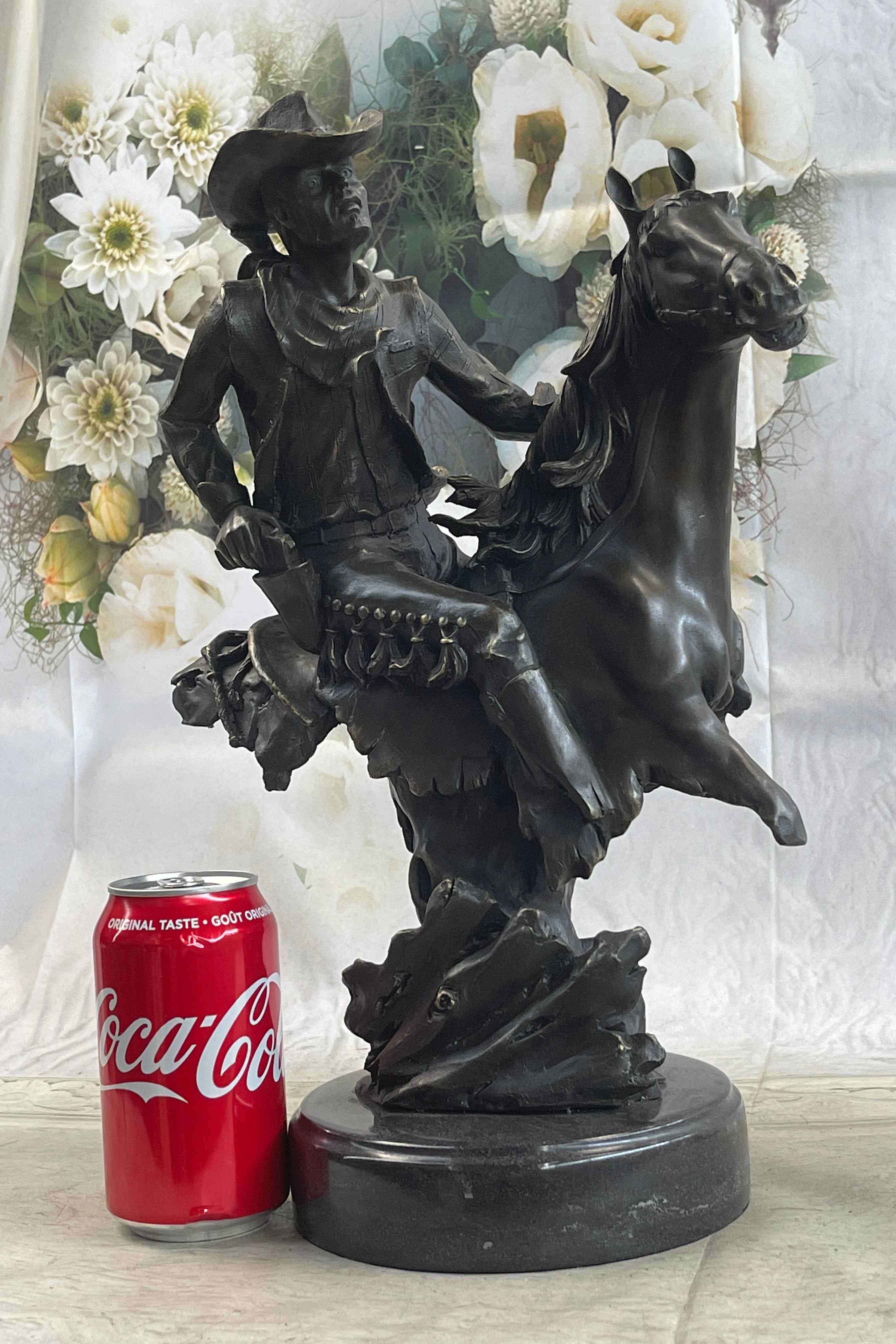 Abstract Modern Art Original Kamiko Outlaw Cowboy Horse Gun Bronze Sculpture Art