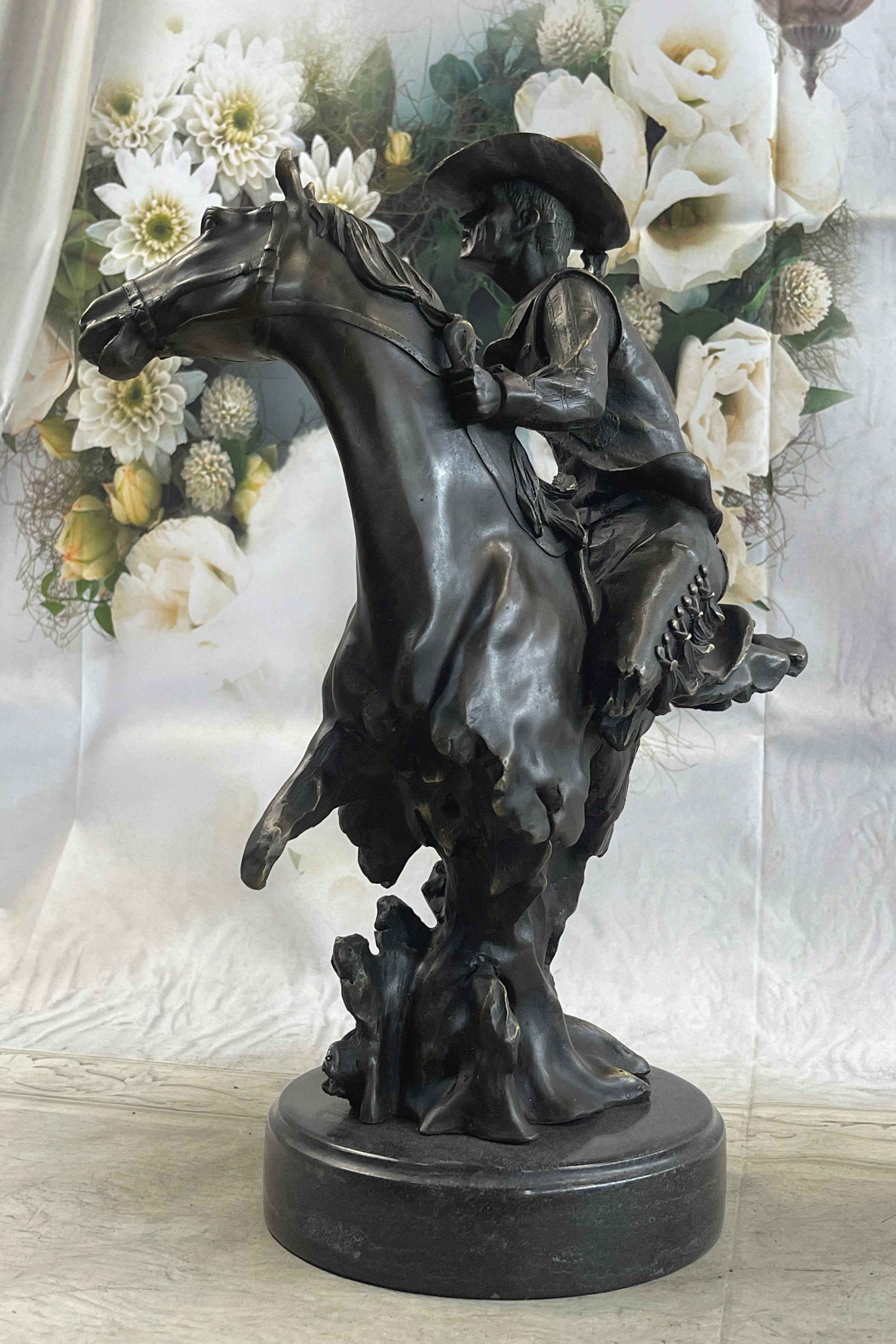 Abstract Modern Art Original Kamiko Outlaw Cowboy Horse Gun Bronze Sculpture Art
